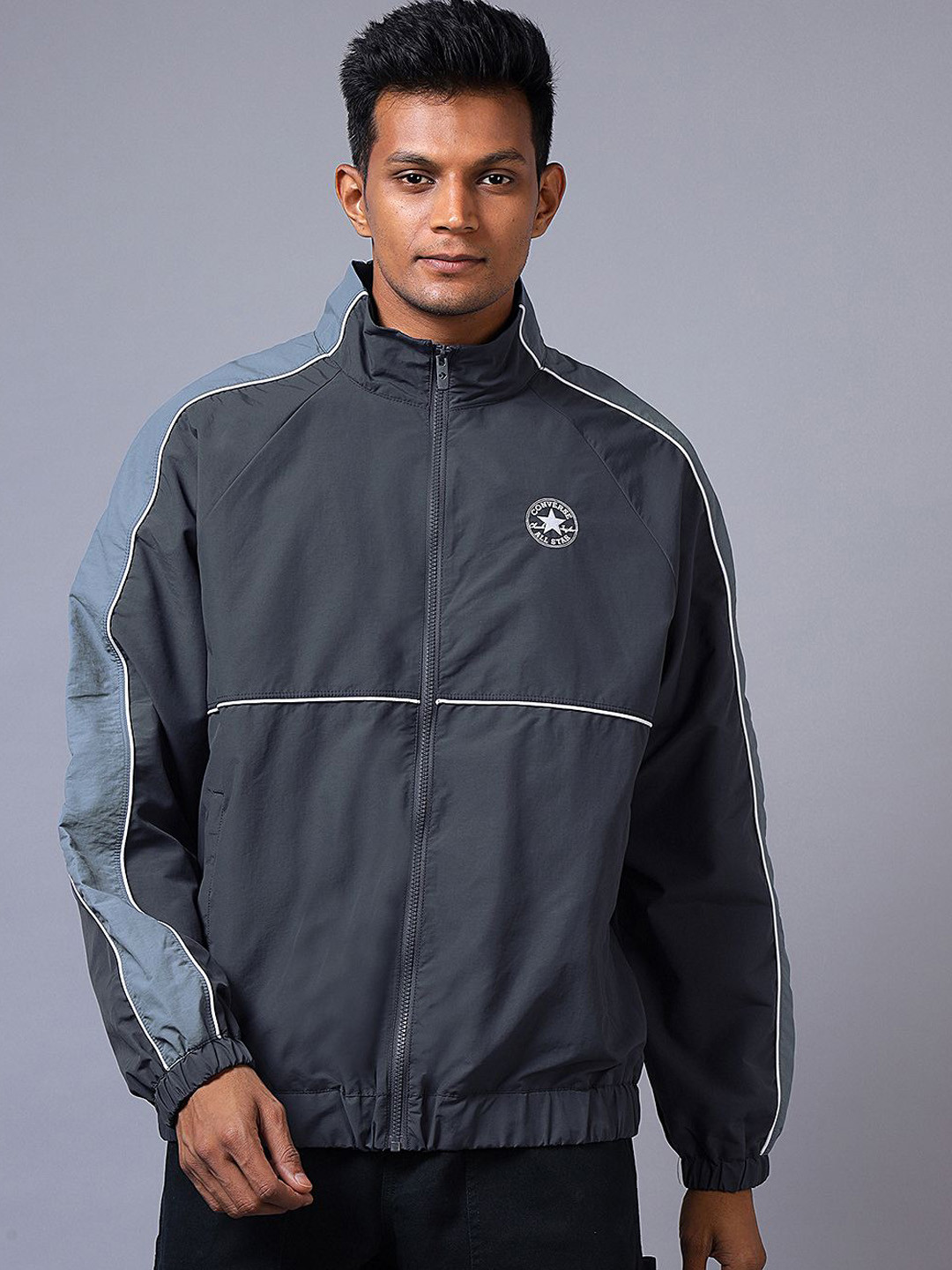 Converse Men Starsprinter 2.0 Striped Windbreaker Jacket