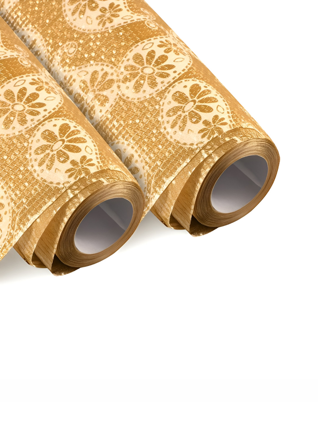 Aura 2 Pieces Brown And Beige Printed Shelf Liners
