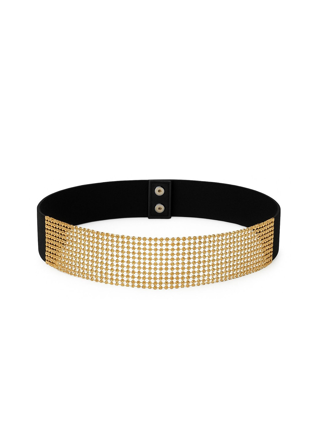 Niddleman Women Embellished Stretchable Waist Belt with Gold Studded Detail