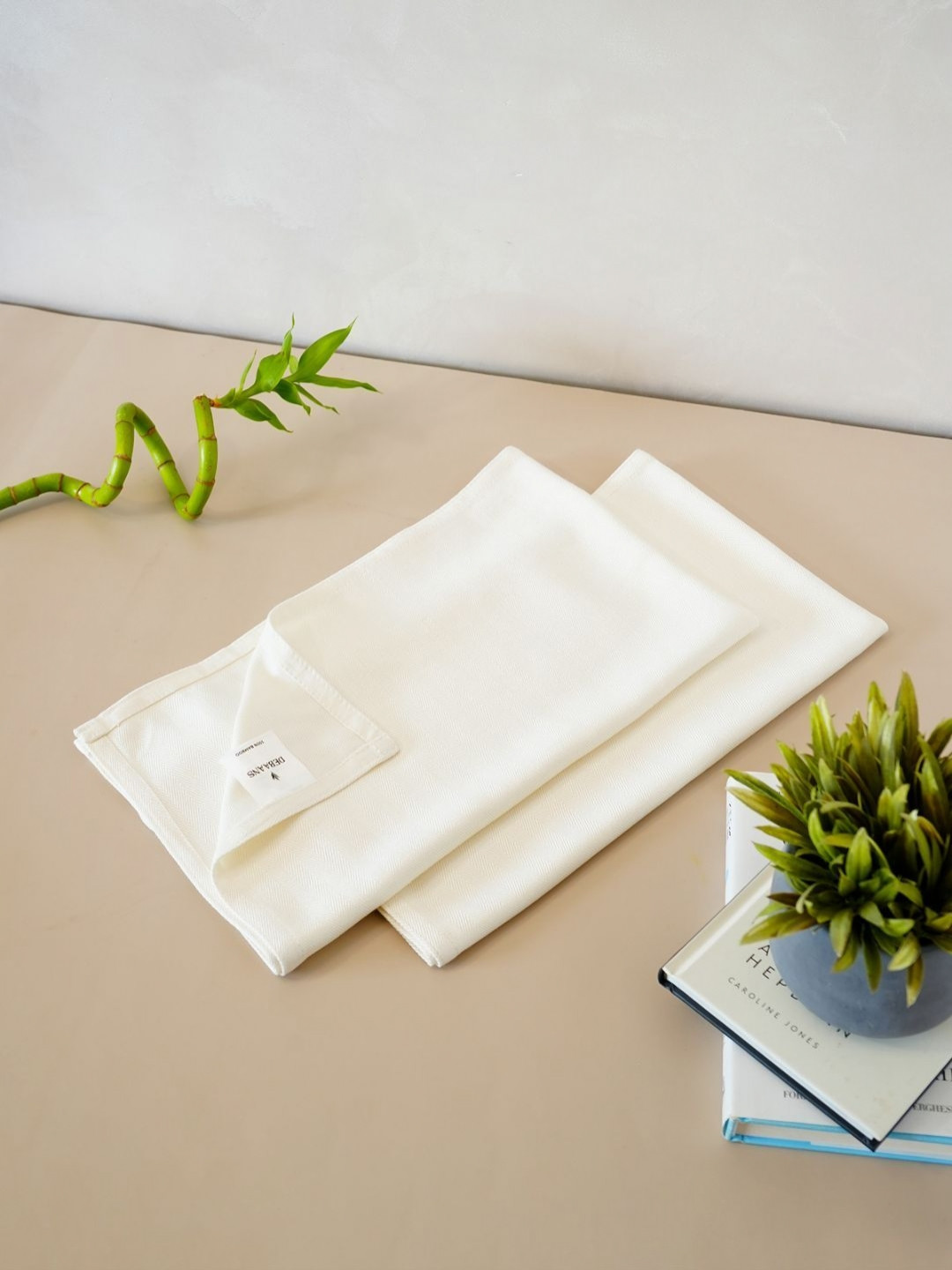 DEBAANS White 2 Pieces 250 GSM Hand Towels