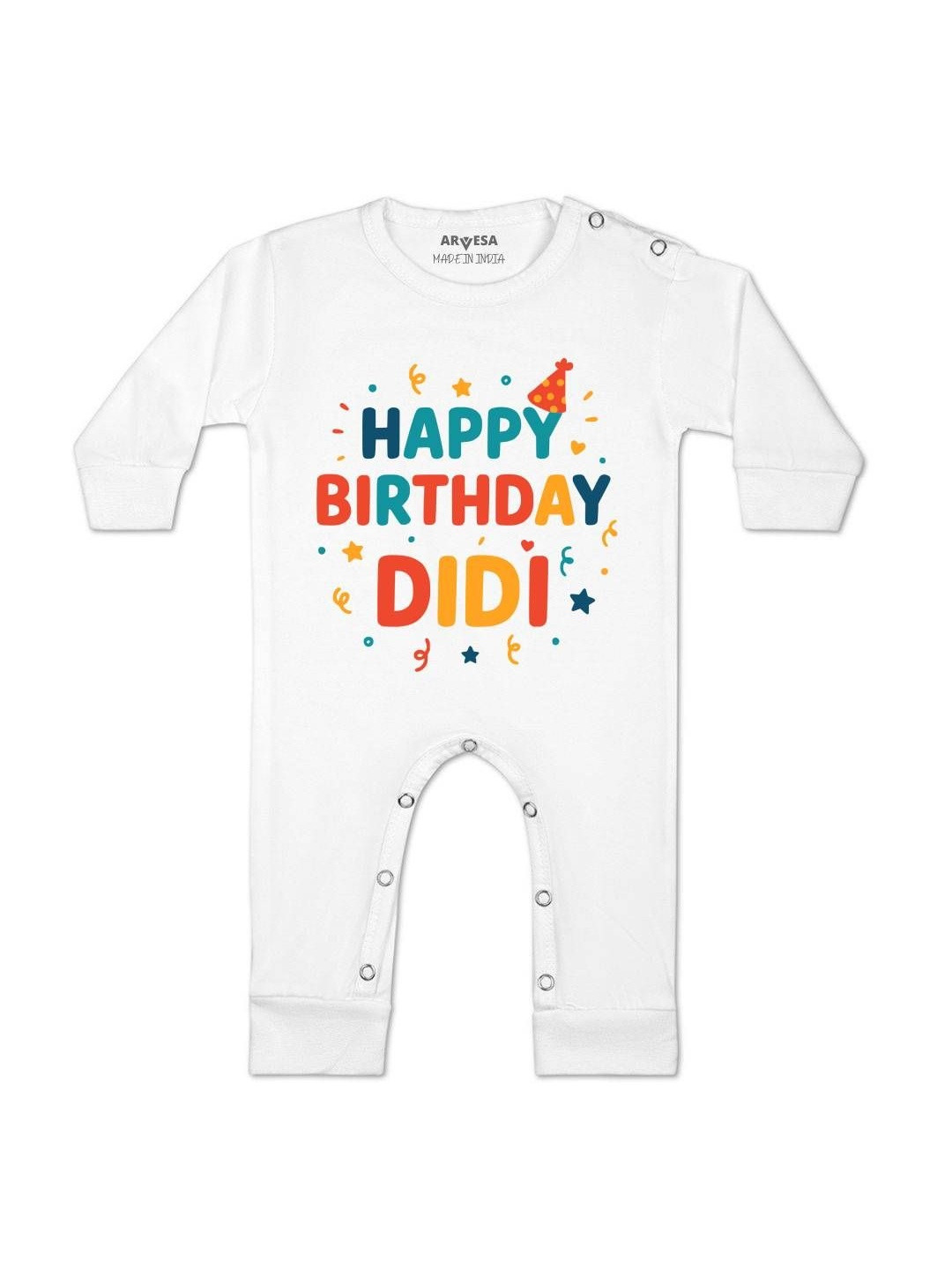 Happy Birthday Didi Printed Baby Rompers