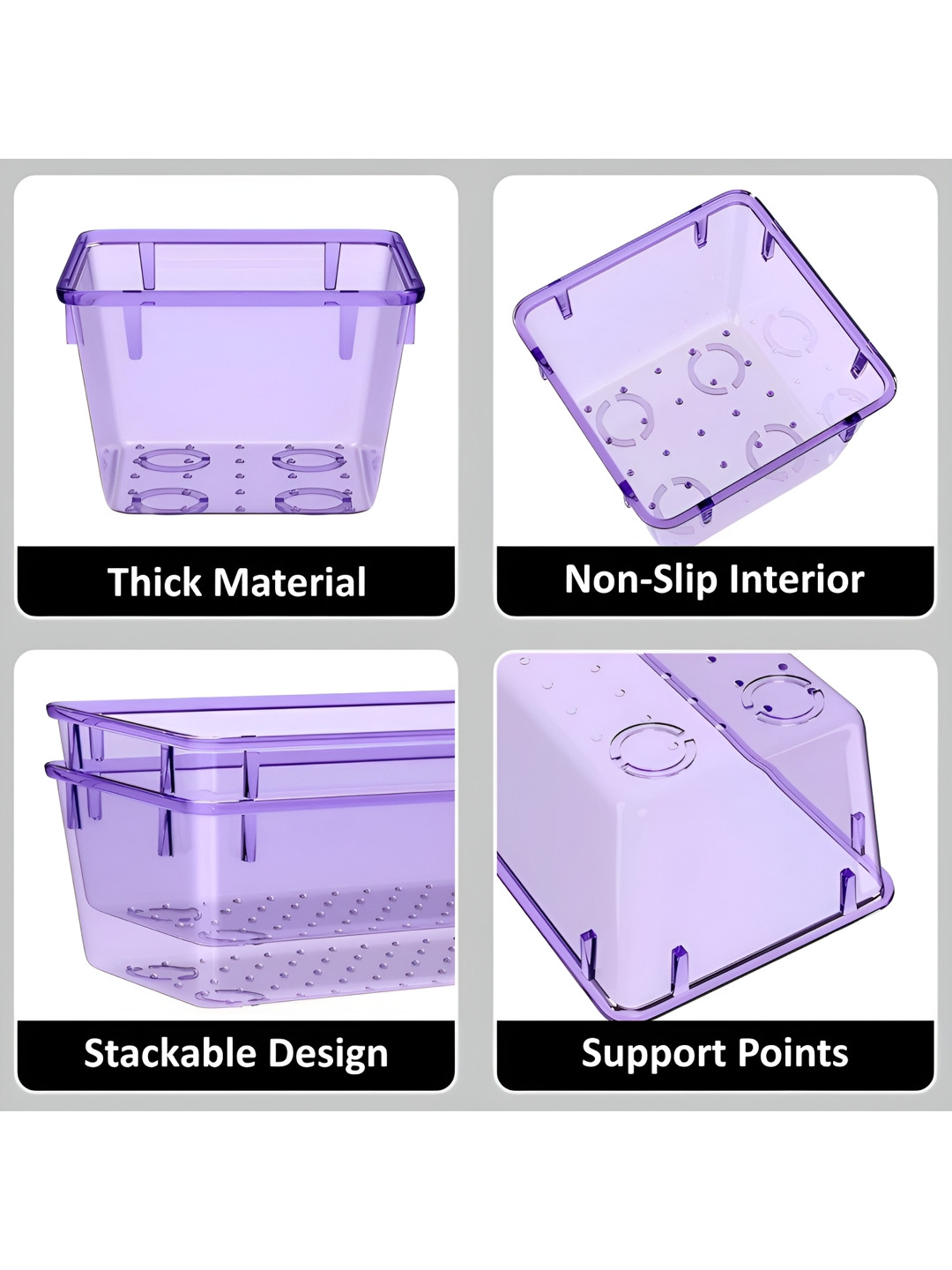 JD FRESH Purple 7 Pieces Makeup Organisers