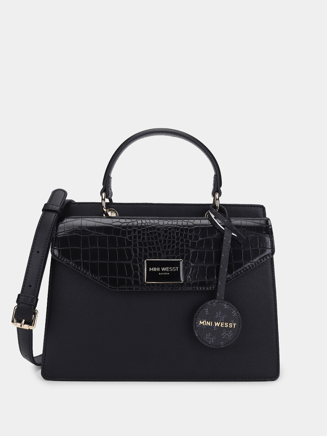 MINI WESST Women Textured Structured Satchel Bag