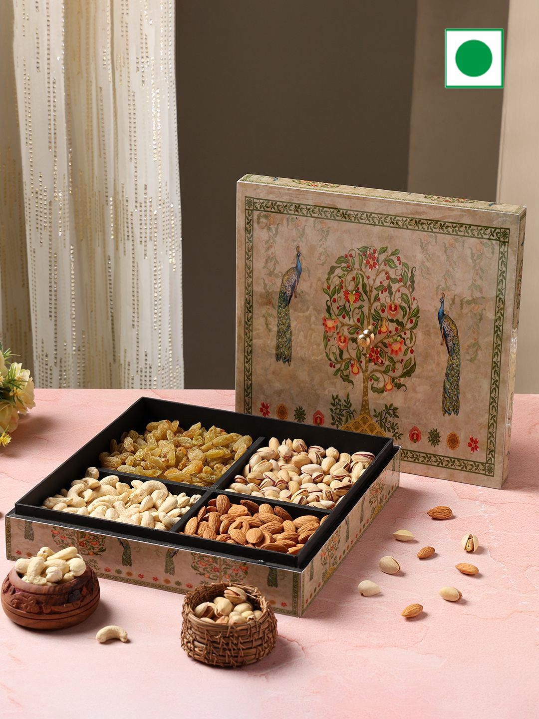 Riwaz Set Of 4 Dry Fruit Gift Box-450gm