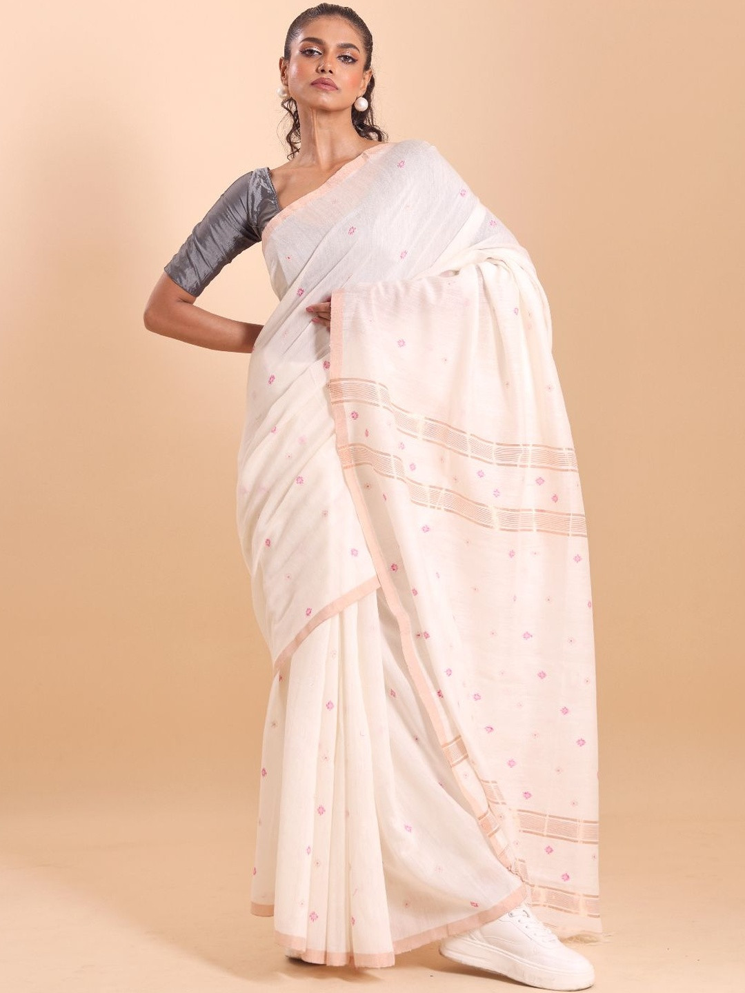 BLOUSON Woven Design Zari Jamdani Saree
