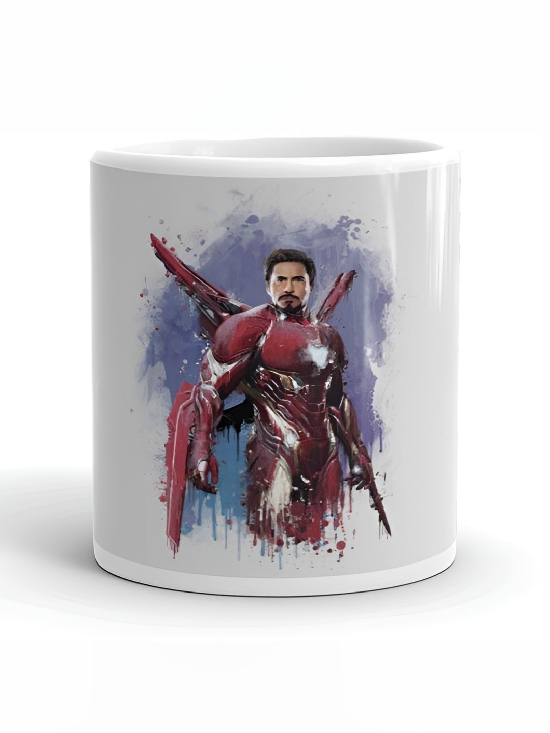 Mr UVD White & Red Iron Man Graphic Printed Ceramic Glossy Mug