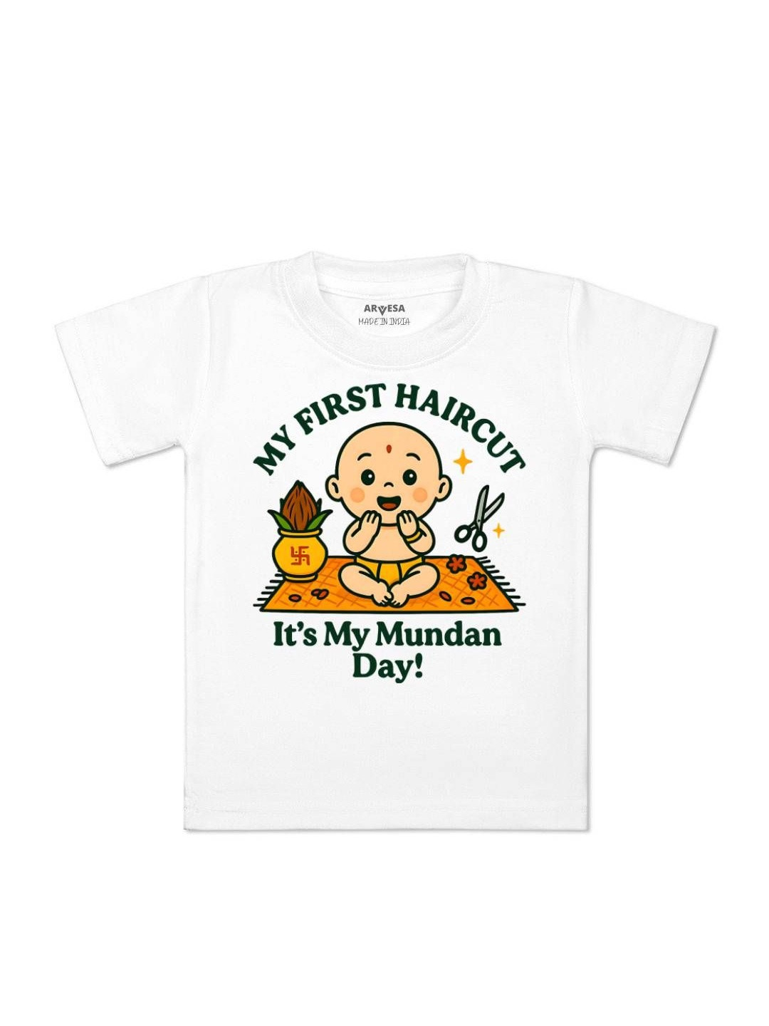My First Haircut Printed Kids Tshirt