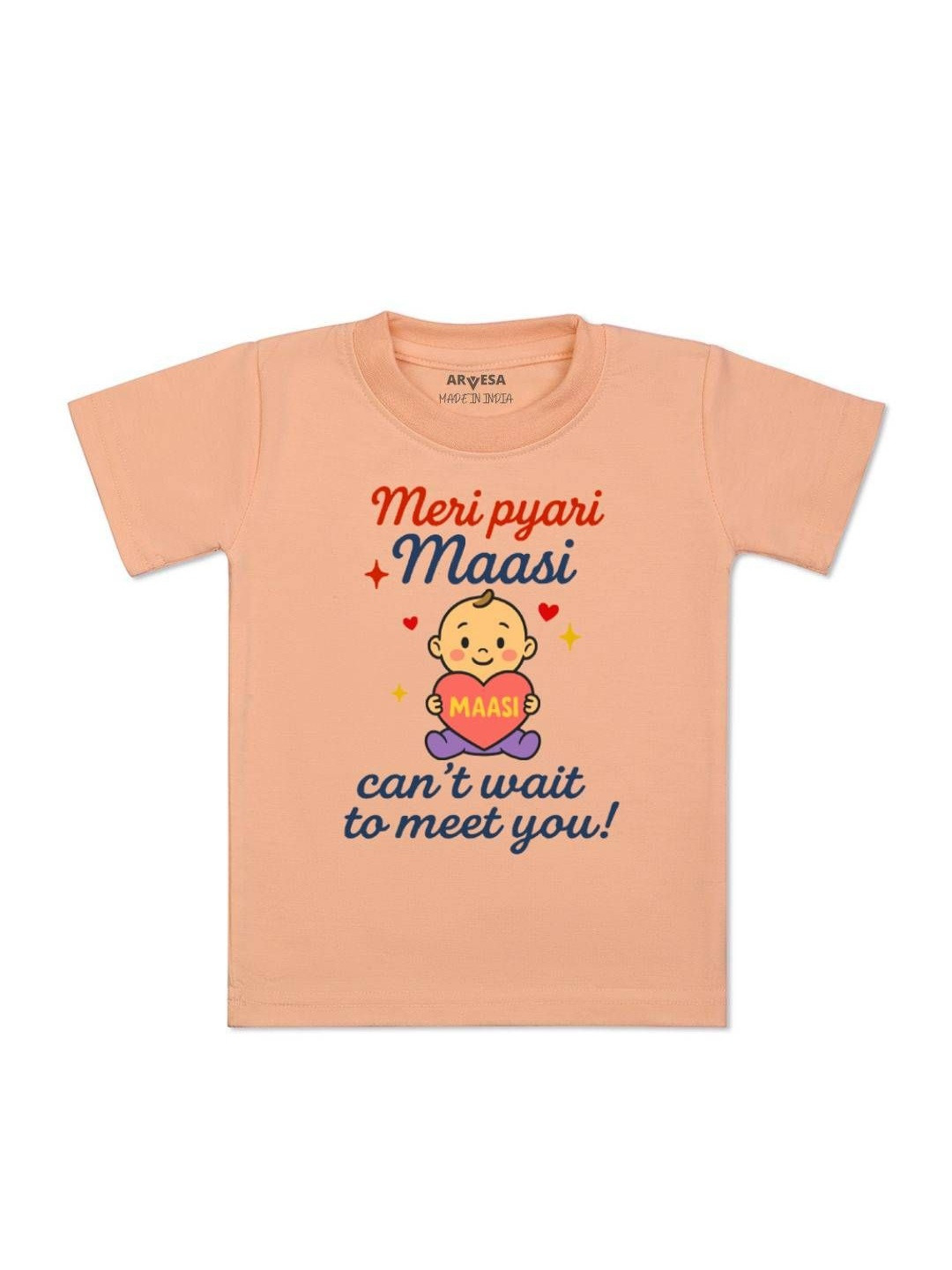 Hello Maasi I can't Wait To Meet You Printed Kids Tshirt