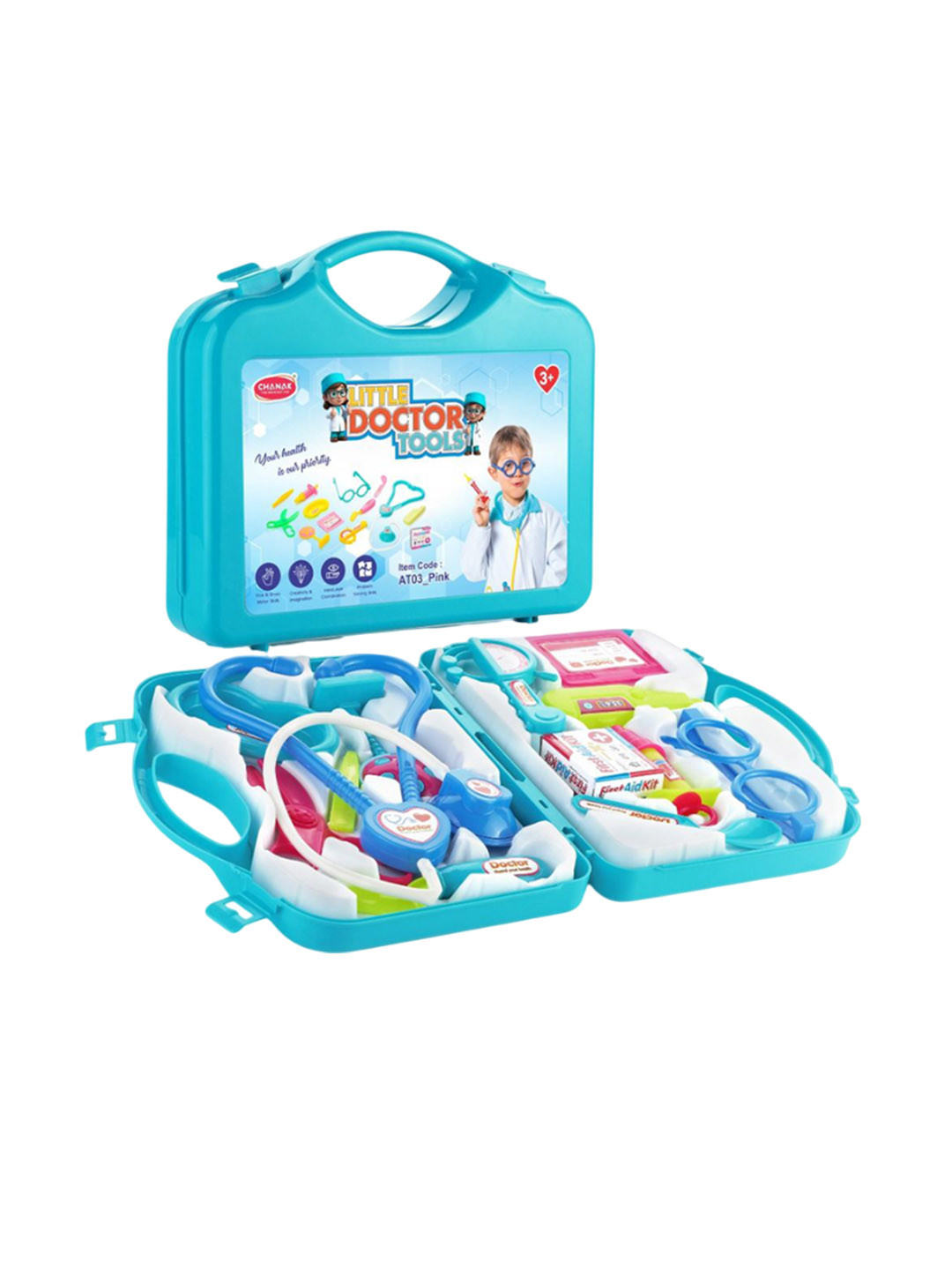 CHANAK Kids Set Of 15 Doctor Playset With Foldable Suitcase