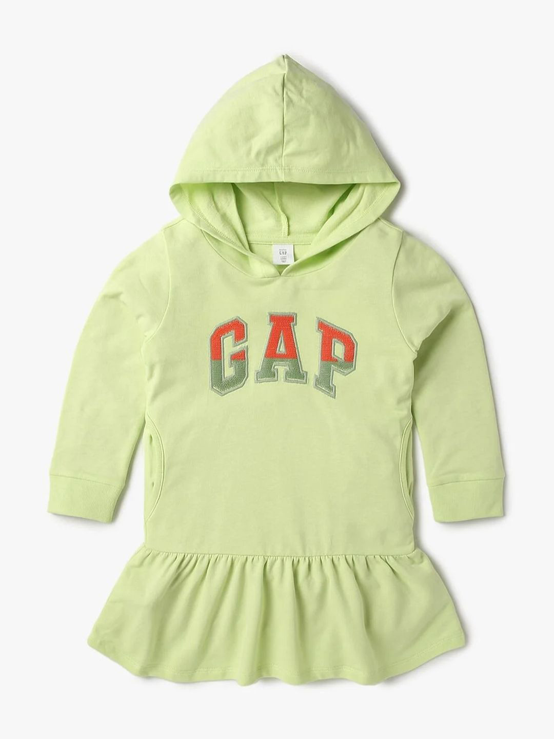 GAP Girls Applique Logo Pure Cotton Drop Waist Sweatshirt Dress