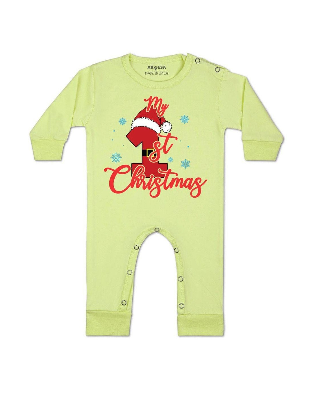 My First Christmas Printed Baby Rompers
