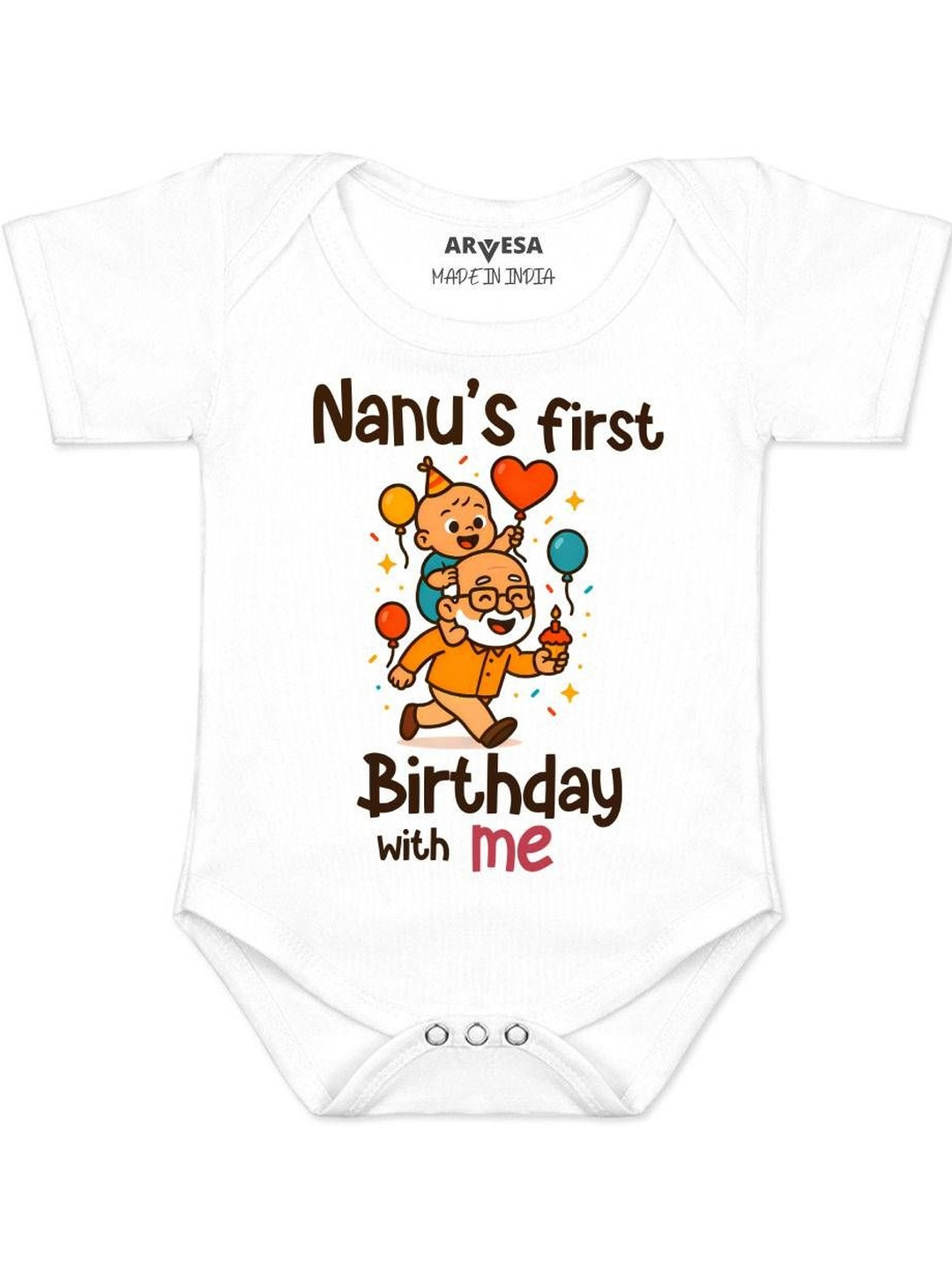 Nanu First Birthday With Me Printed Romper