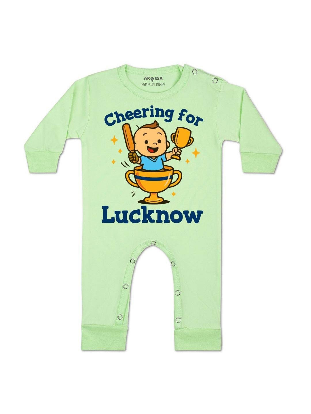 Arvesa Kids Cheering For Lucknow Printed Rompers