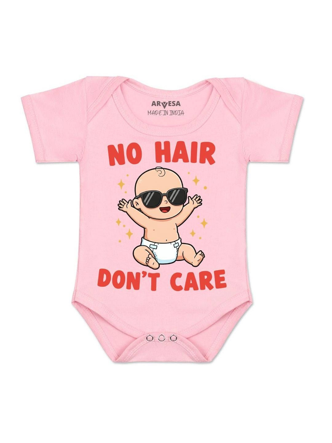 No Hair Dont Care Printed Romper