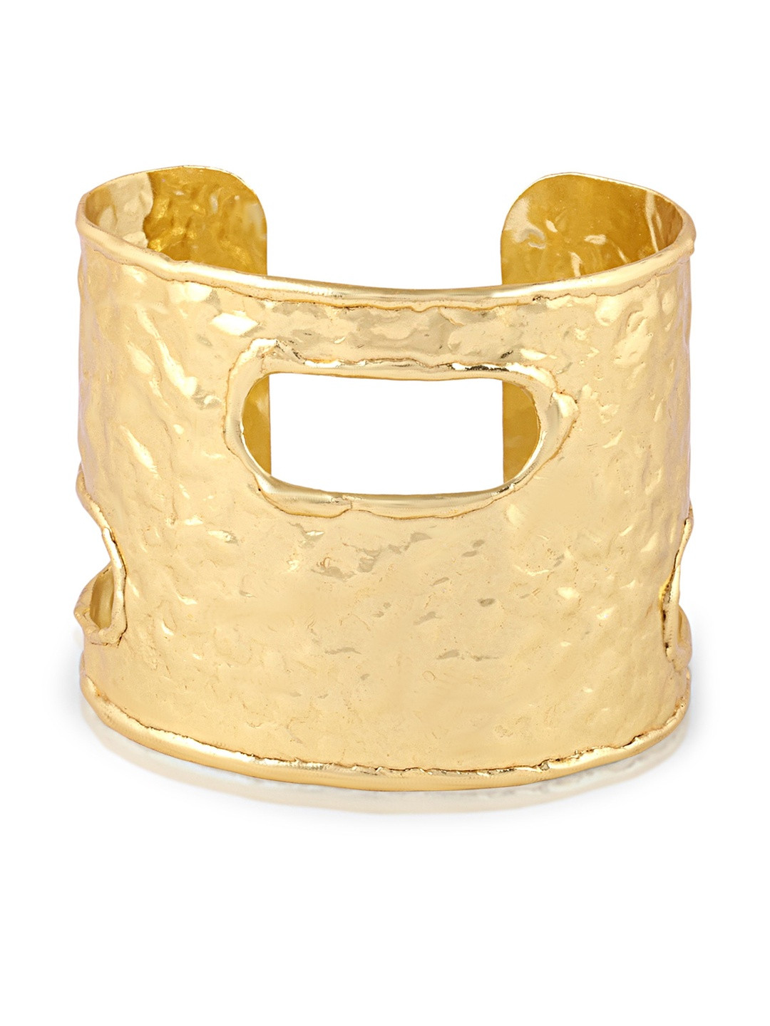 CROWN NINE Women Brass Gold-Plated Cuff Bracelet