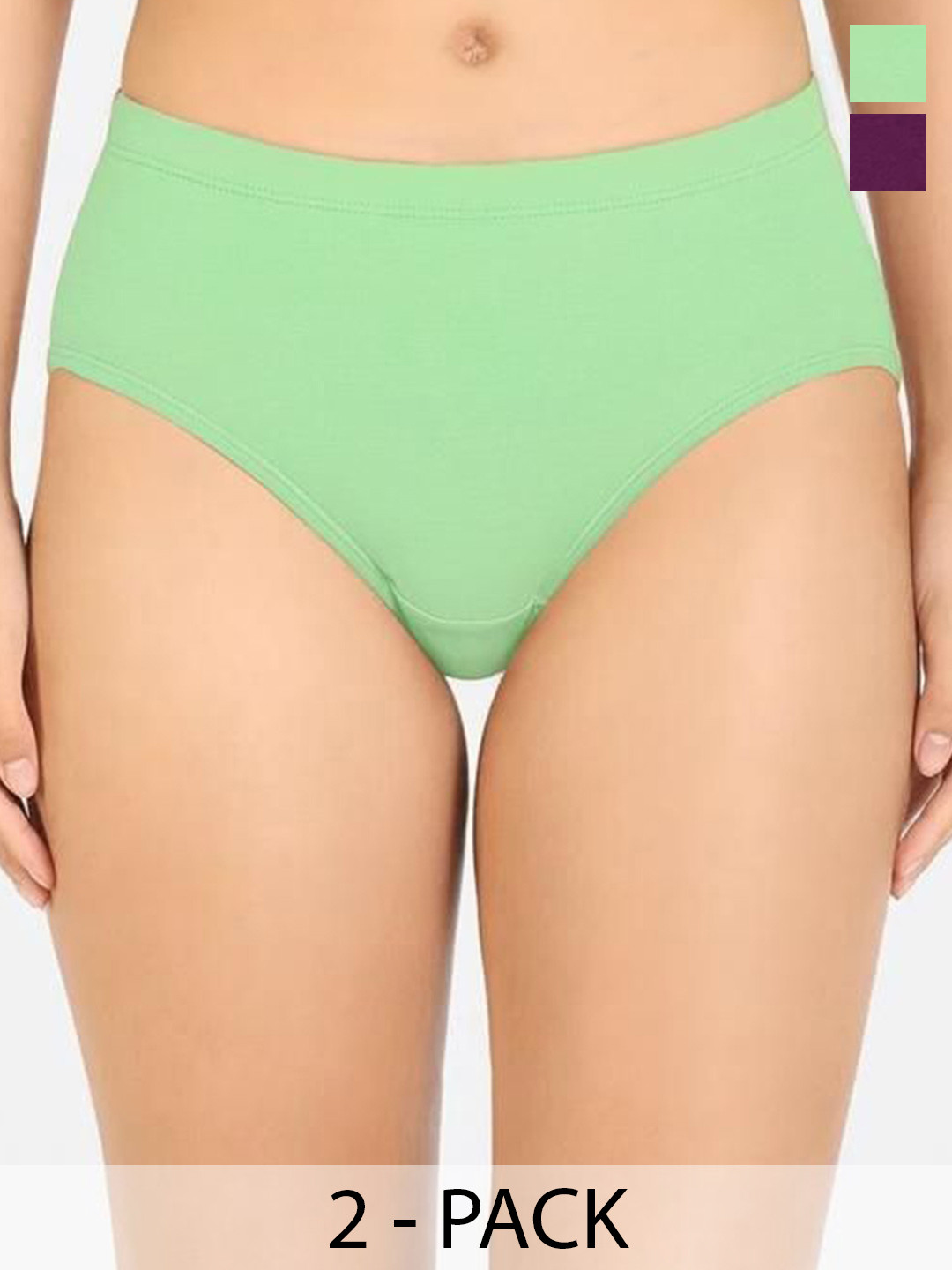 HRX by Hrithik Roshan Pack Of 2 High-Rise Bamboo Hipster Briefs WO-L9-Dark Pink-L11