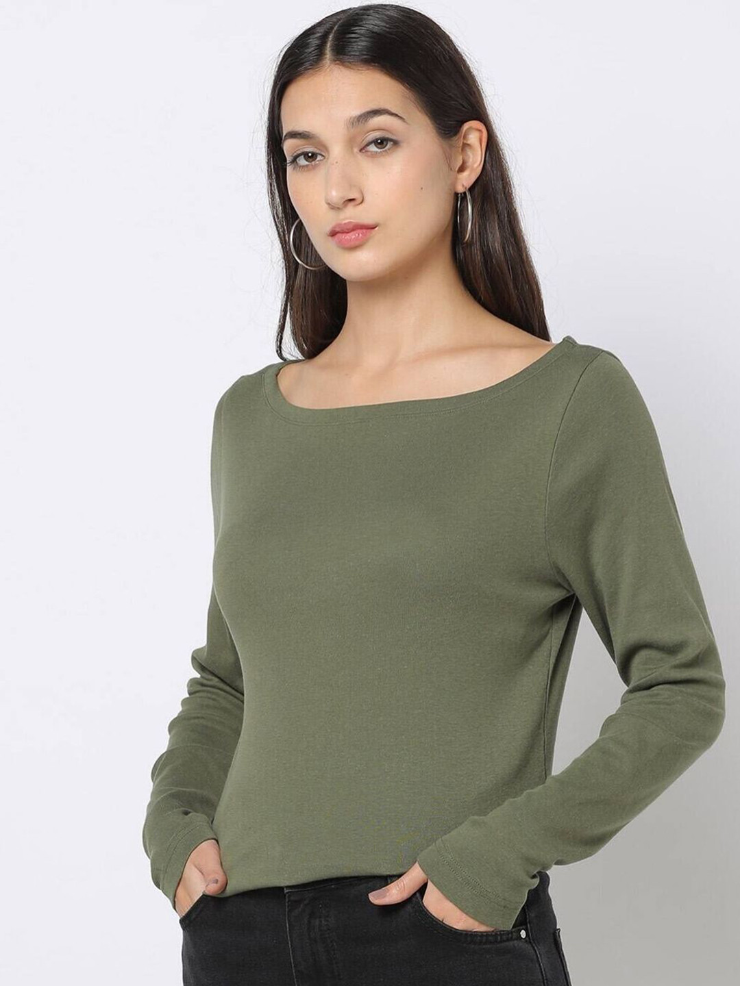 GAP Women Cotton Boat Neck Tops