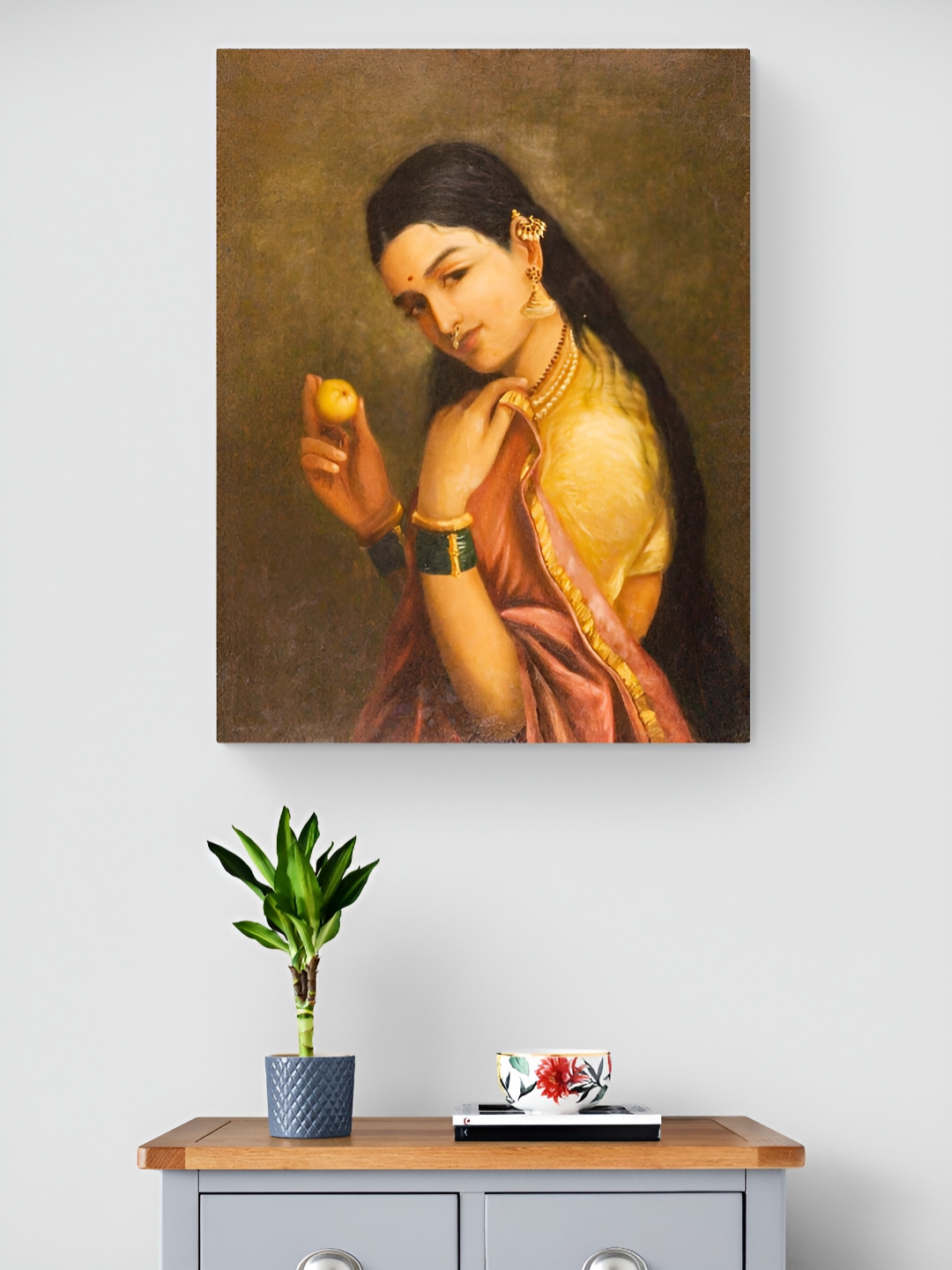 Tushaco Handicrafts Pink & Green The Coquette Printed Canvas Wall Art