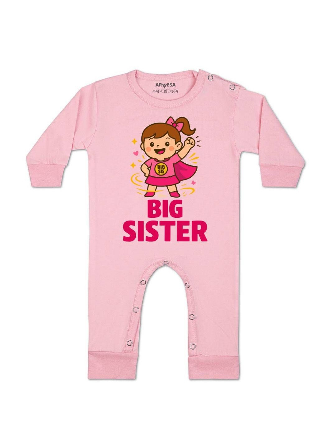 Big Sister Printed Baby Rompers