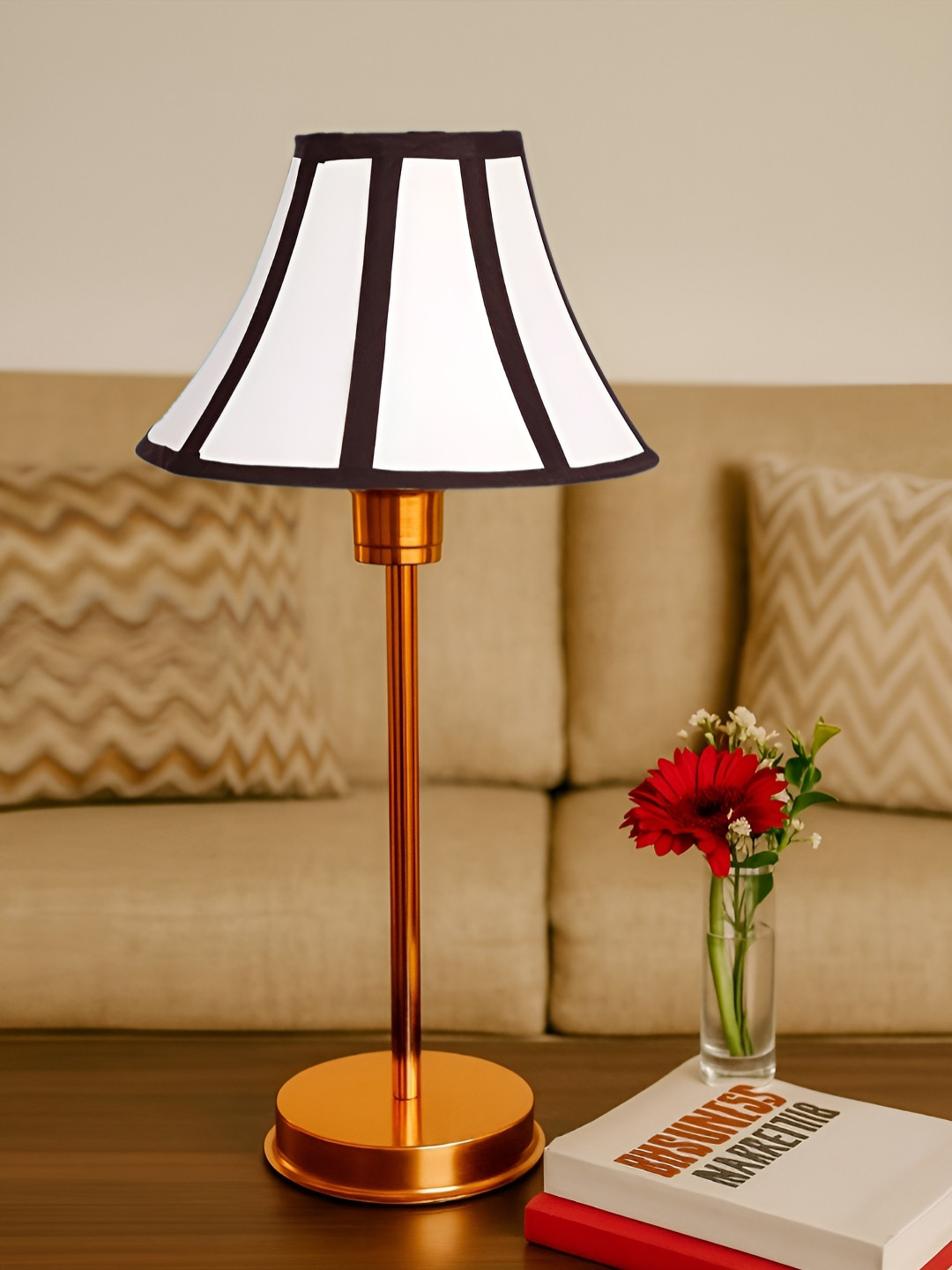 Devansh White Triangle Shaped Table Lamp
