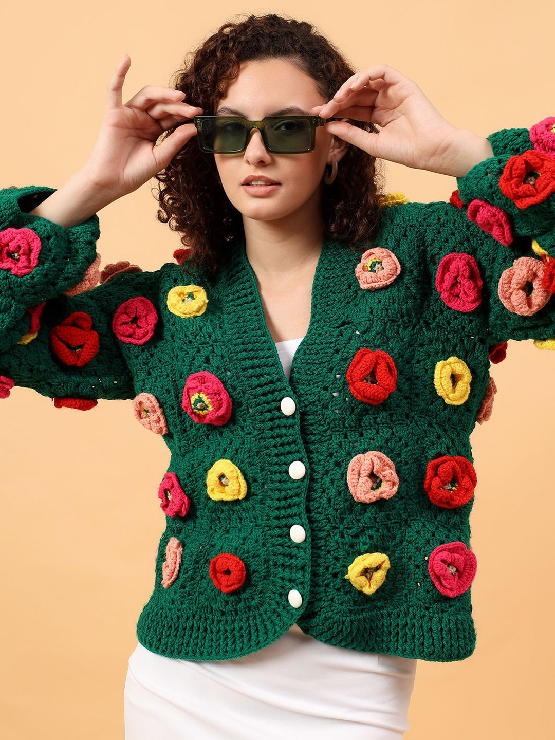 Velvery Women Floral Full Sleeve Cardigan