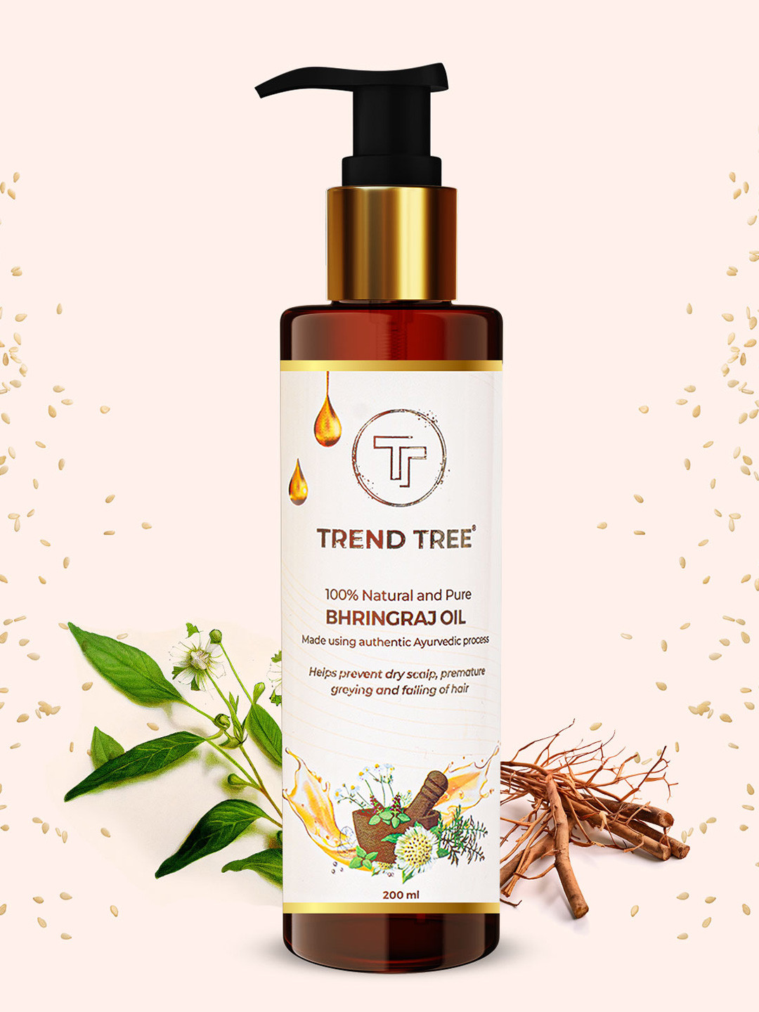 TRENDTREE Natural And Pure Bhringraj Hair Oil- 200 ml