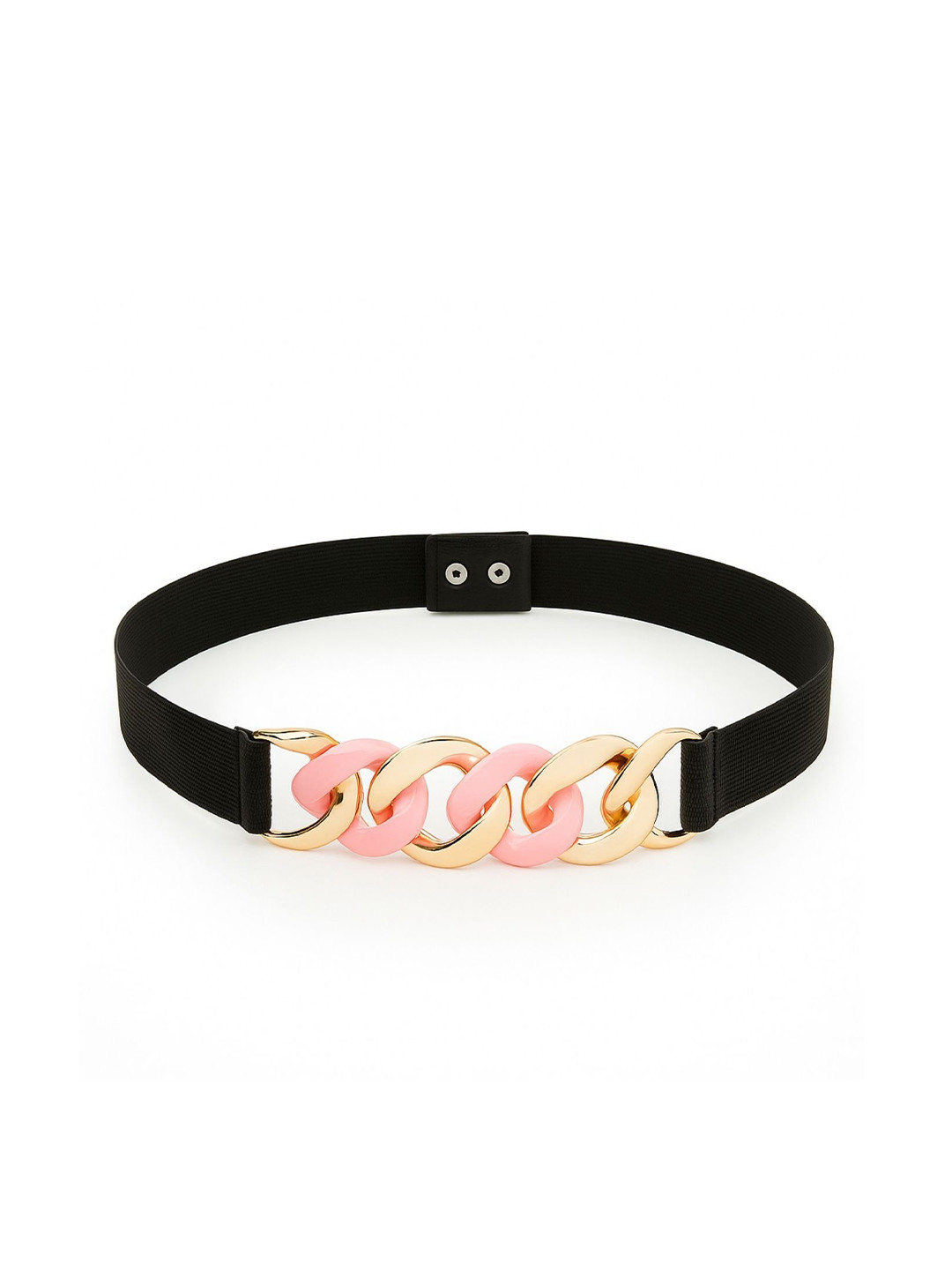 Niddleman Women Woven Design Belt with Chain Detail