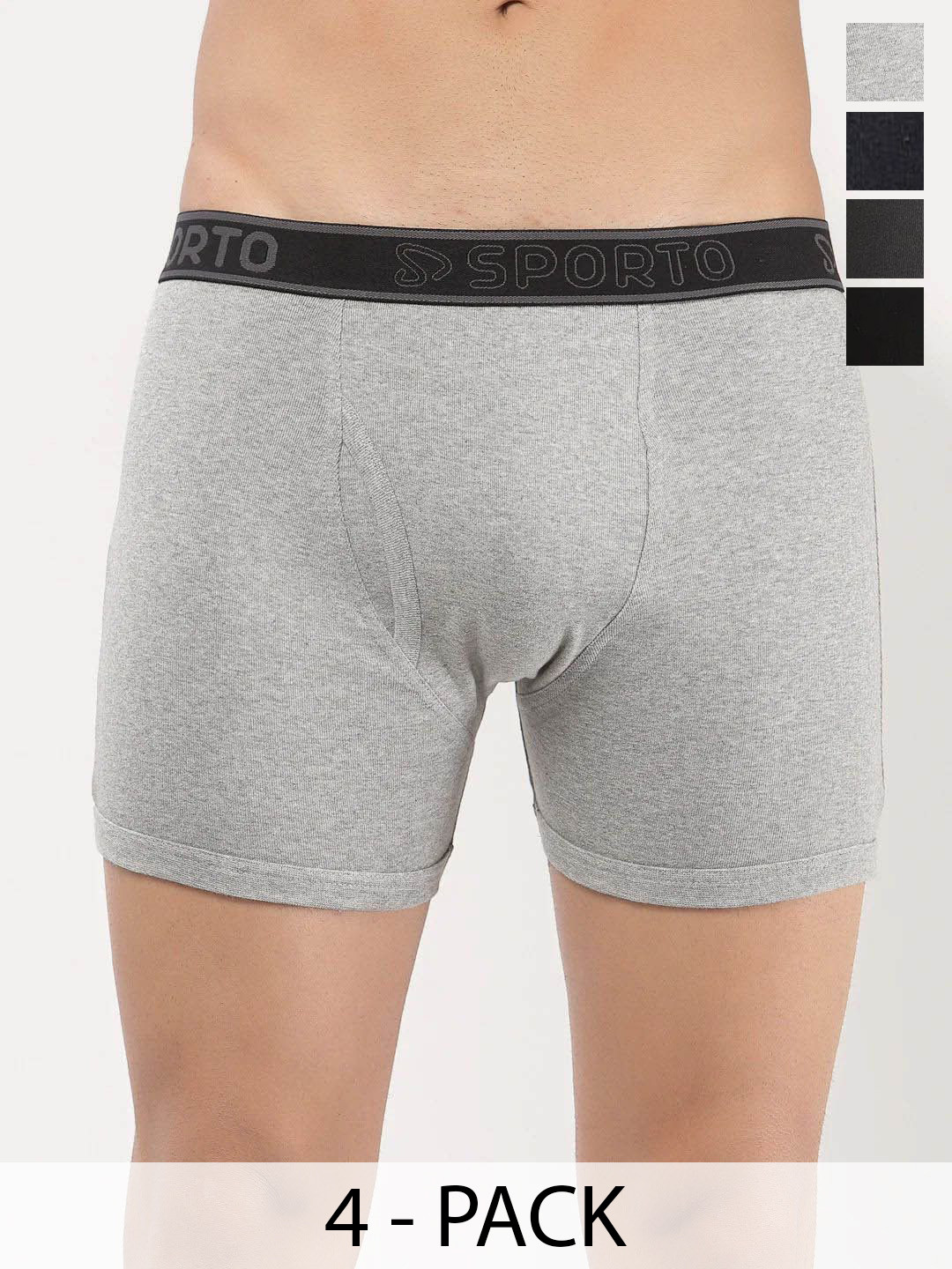 Sporto by Macho Pack Of 4 Mid Rise Trunk Sprto-M1030_B1-CH1-G1-N1-S
