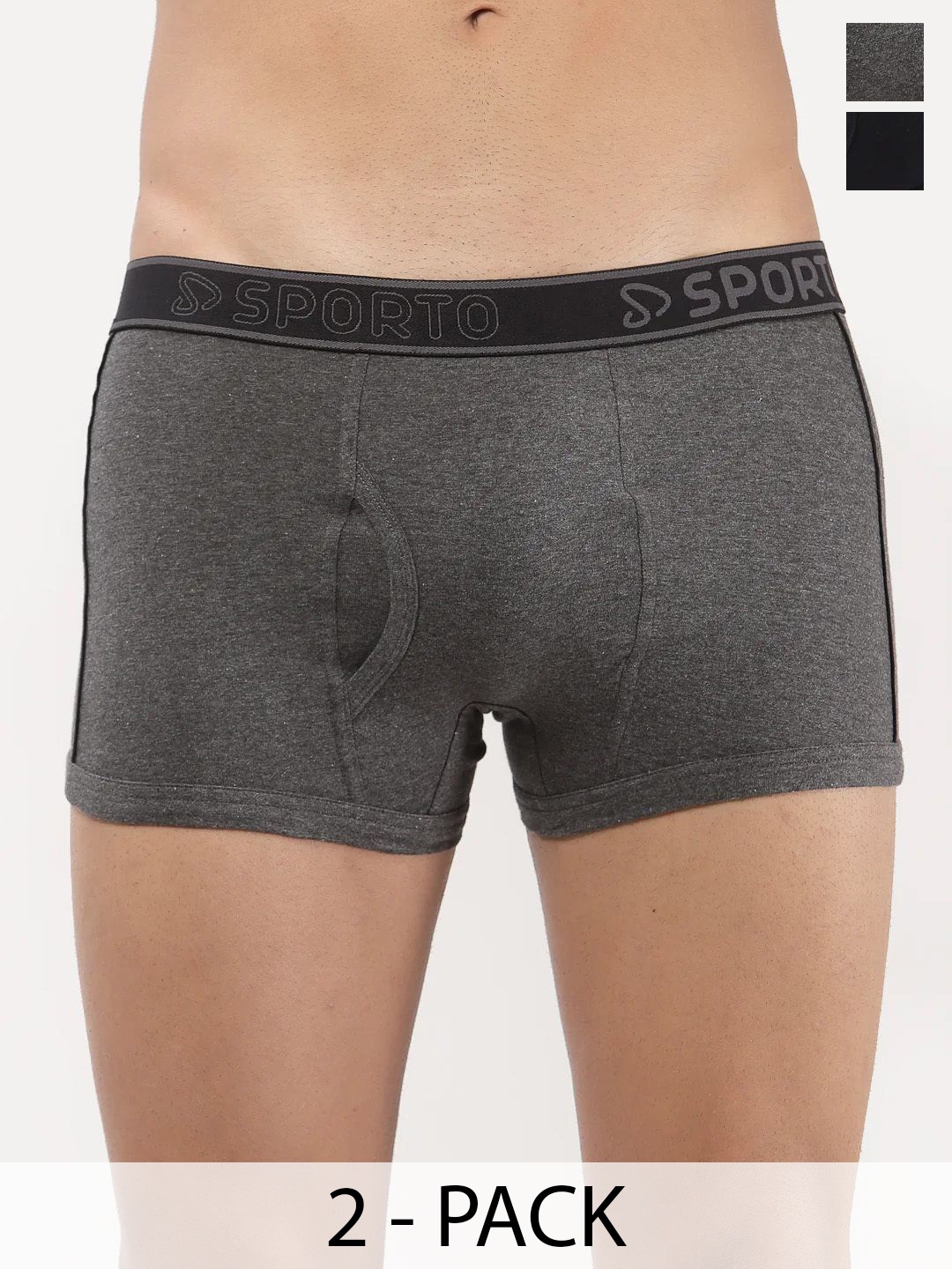 Sporto by Macho Men Pack Of 2 Breathability Trunk Sprto-M1020_A(1)-N(1)-XL-Anthra_Navy
