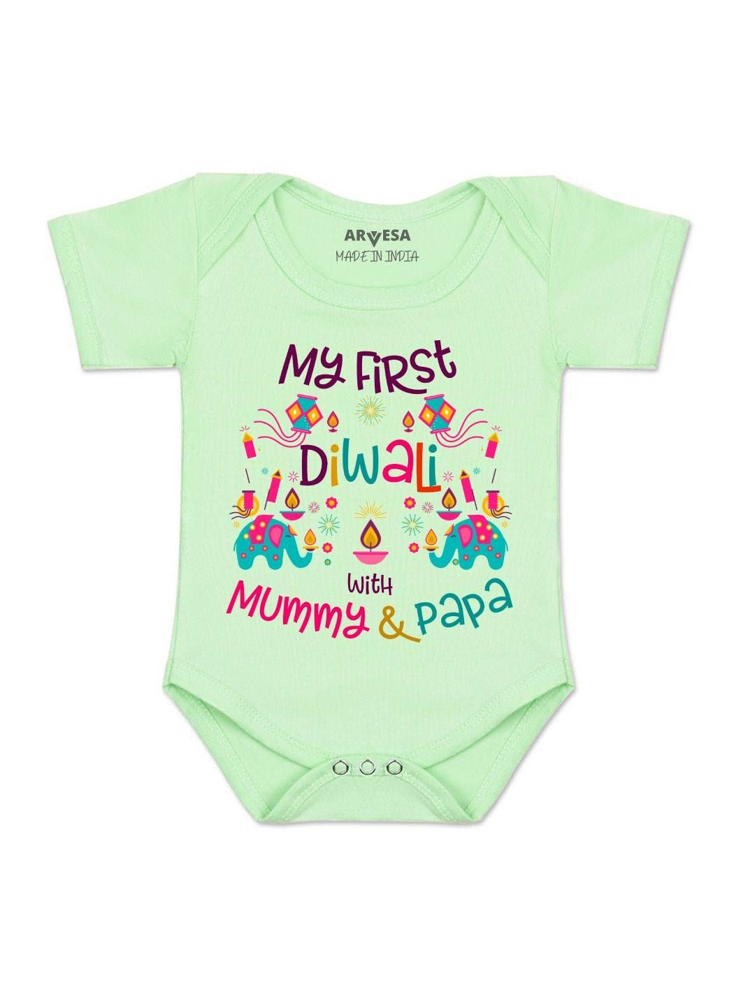 My First Diwali Printed Romper