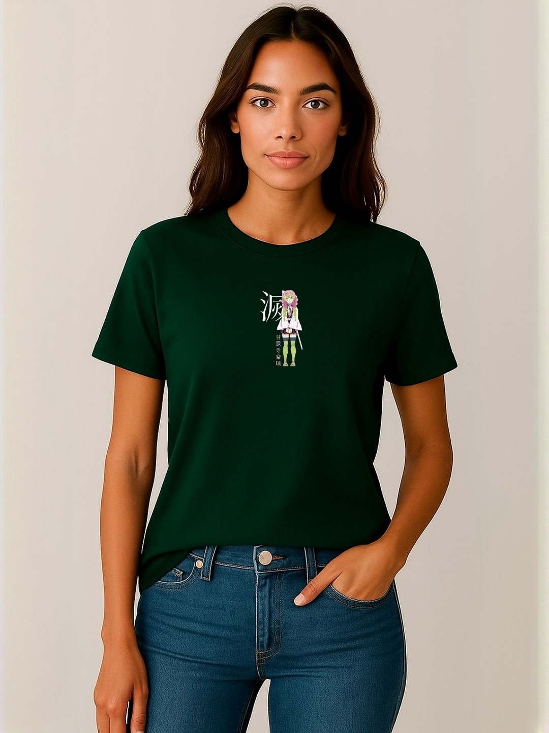 Anikmart Graphic Demon Slayer Printed Round Neck Pure Cotton T-shirt