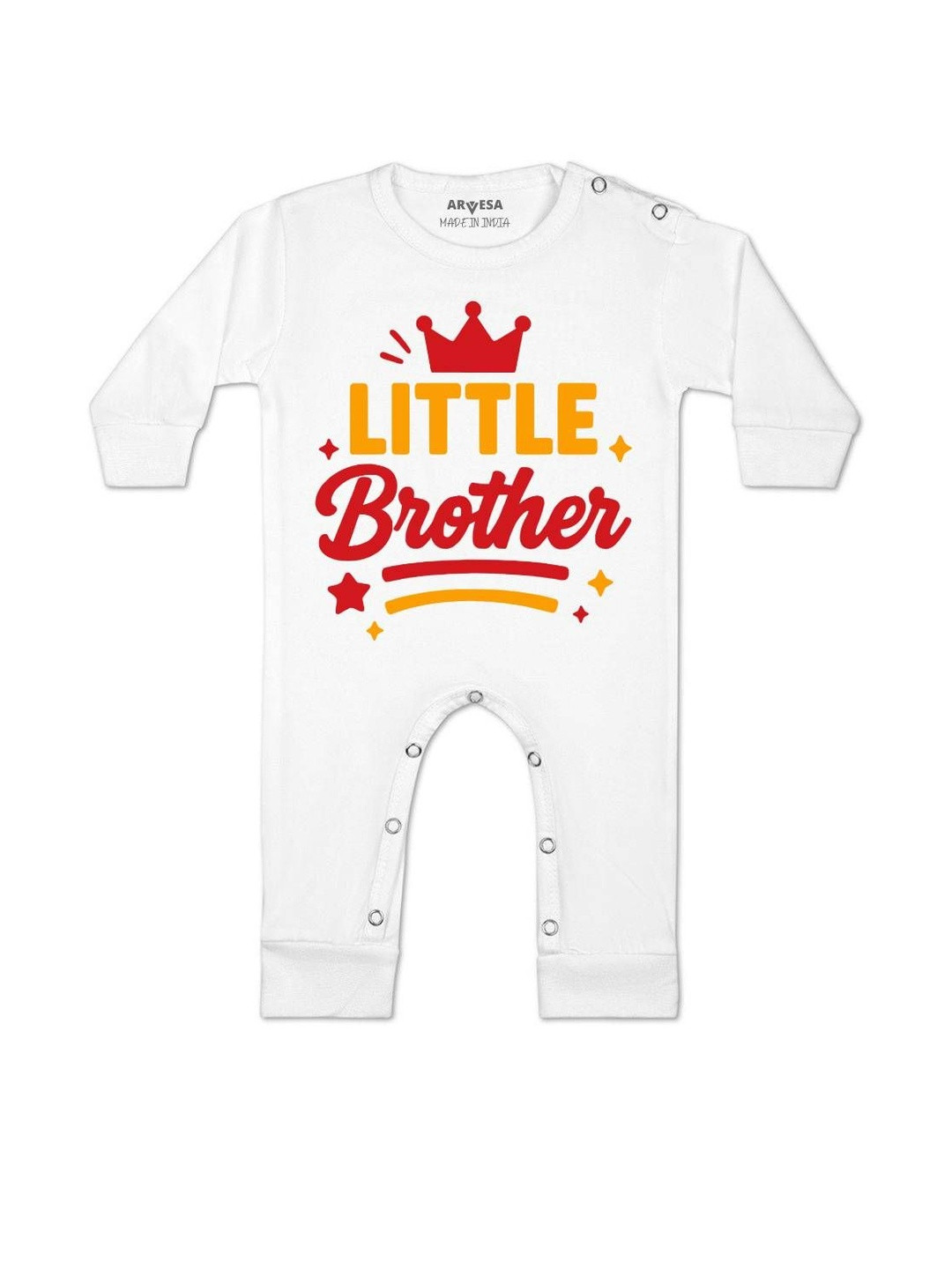 Arvesa Kids Little Brother Printed Cotton Rompers