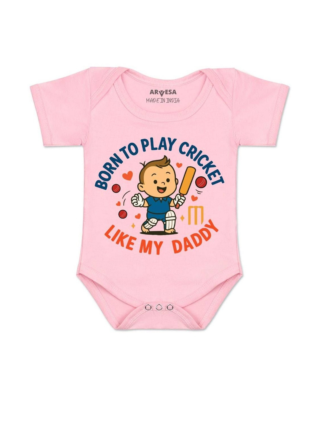 Born To Play Cricket Printed Romper