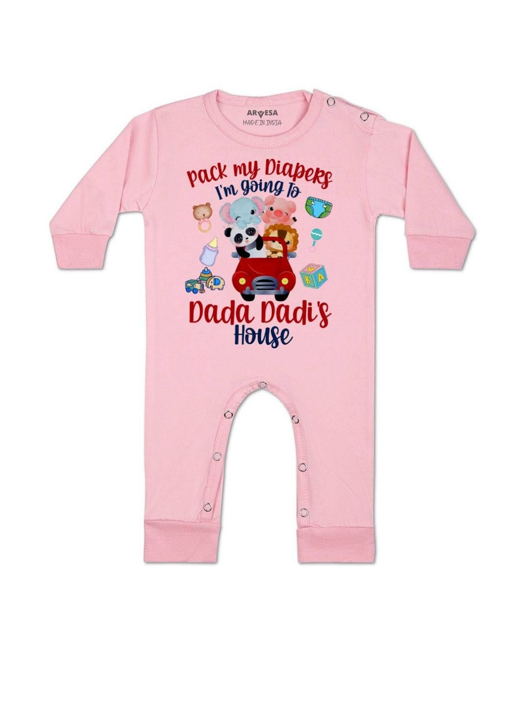 Consult My Legal Team Dada Dadi Printed Baby Rompers