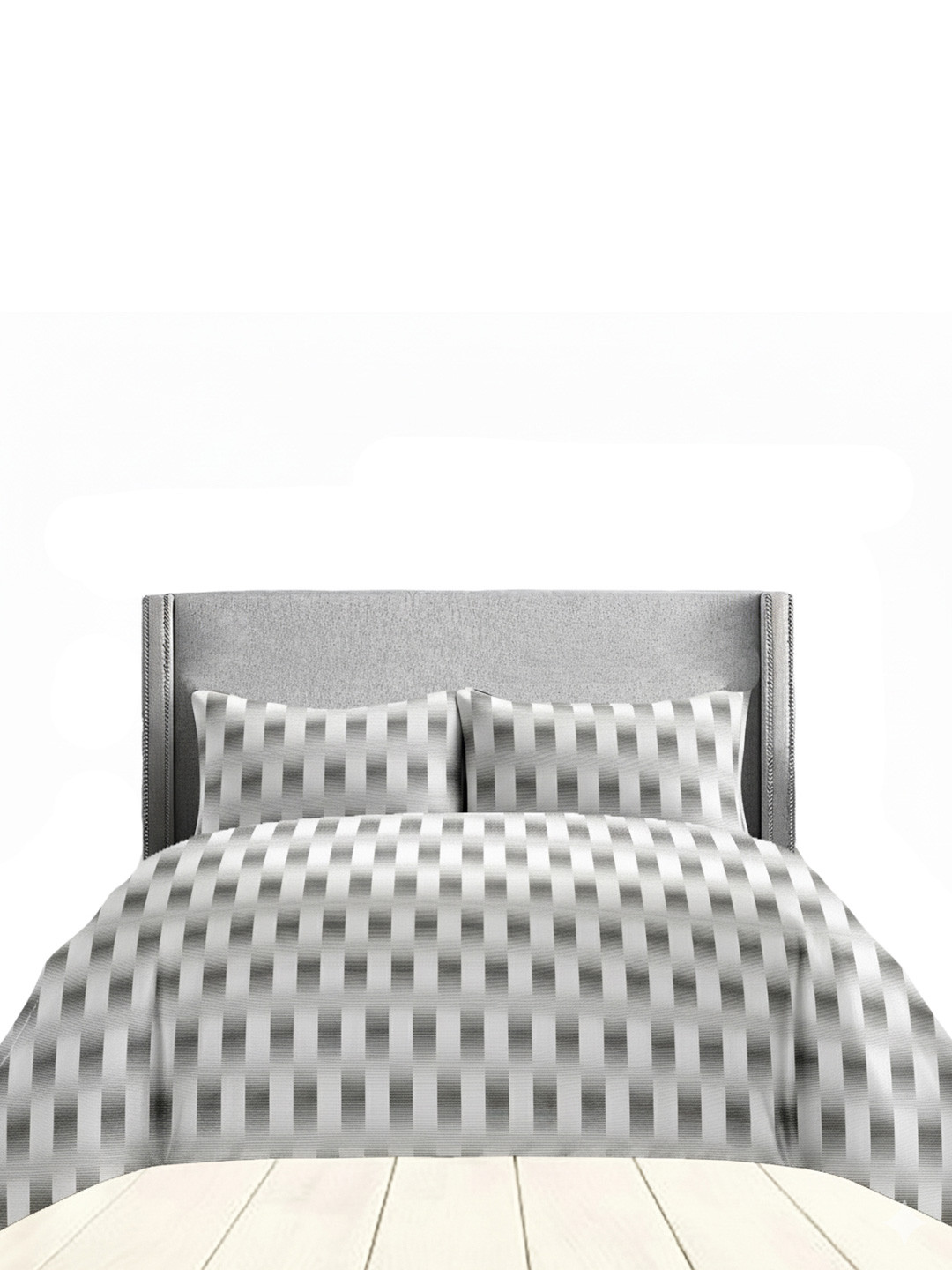 Ariana Garda Grey 210 TC Cotton Super King Bedsheet Set 2.70 m x 2.70 m