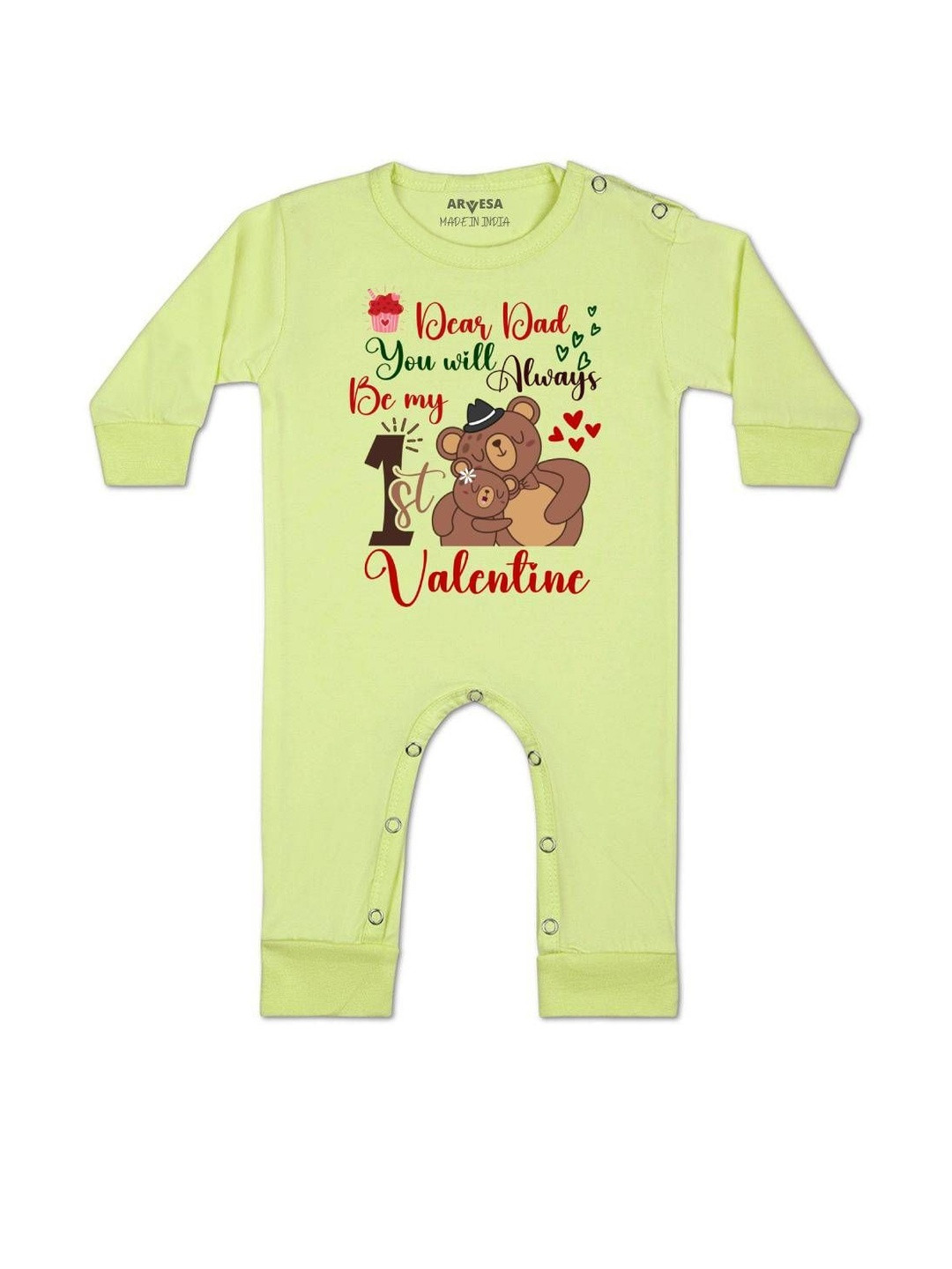 Be My First Valentine Printed Baby Rompers