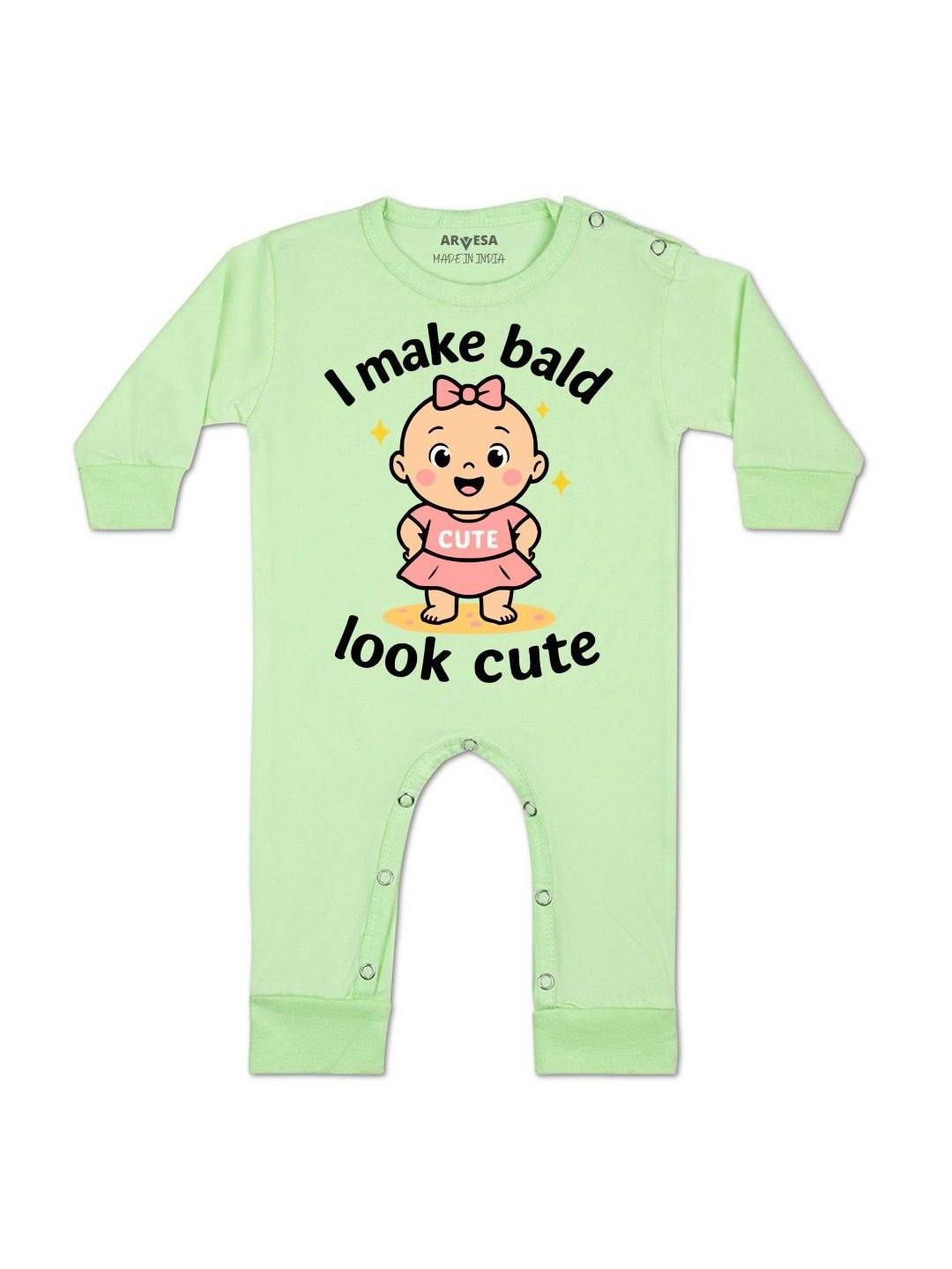 I Make Bald Look Cute Printed Baby Rompers