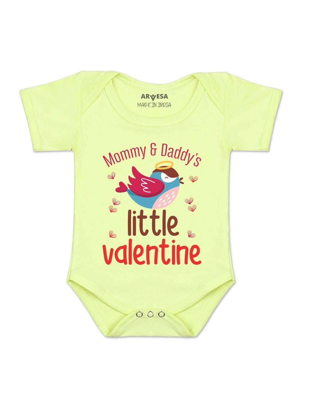 Mommy And Daddy Little Valentine Printed Romper
