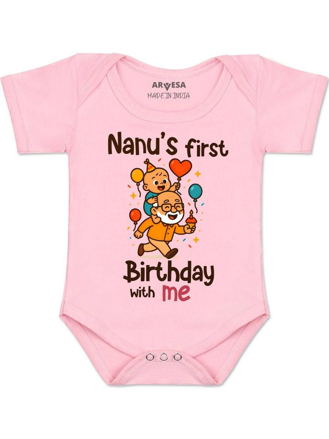 Nanu First Birthday With Me Printed Romper