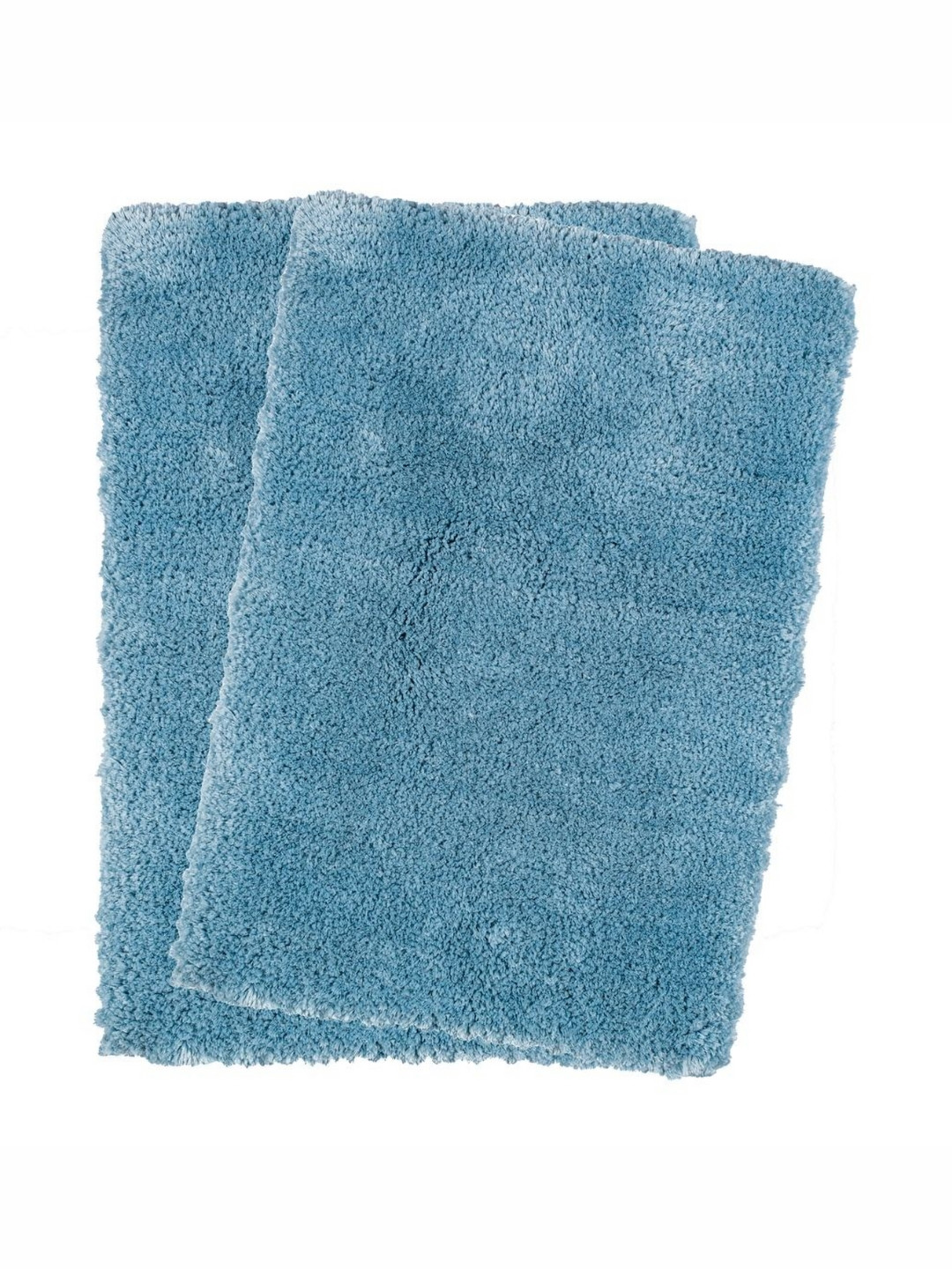 Saral Home Set of 2 Blue Soft Microfiber Non Slip Thick Fluffy Soft Bath Mats