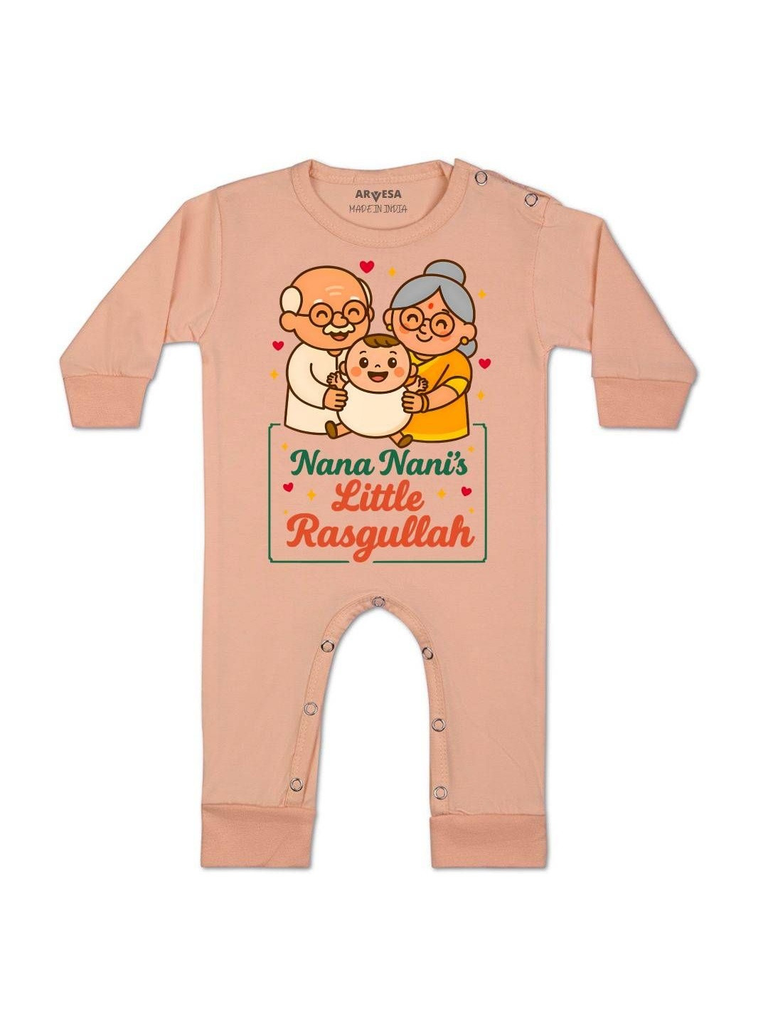 Nana Nani Little Rasgullah Printed Baby Rompers