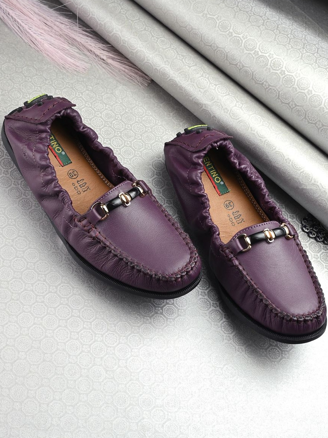 Valentino Women Leather Flexible Slip On Loafer