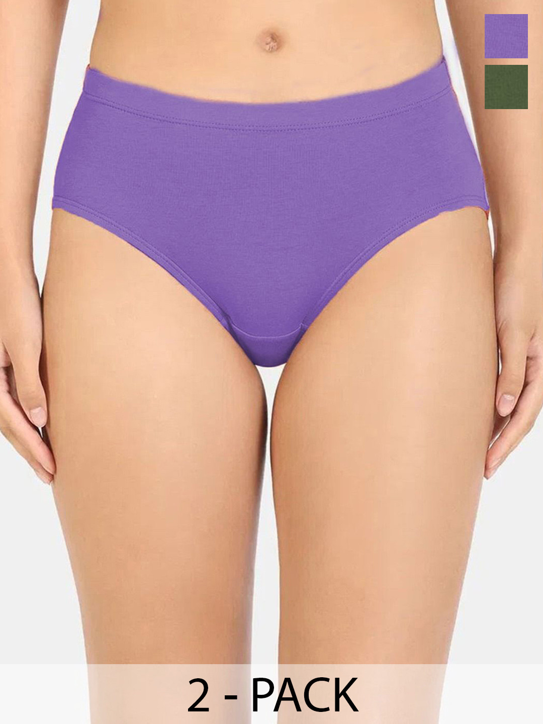 HRX by Hrithik Roshan Pack Of 2 High-Rise Bamboo Hipster Briefs WO-L1-Dark Purple-