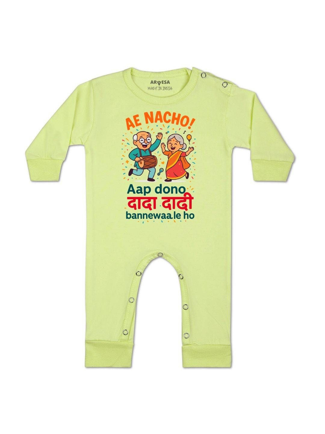 Arvesa Infants Pregnancy Announcement Printed Round Neck Romper