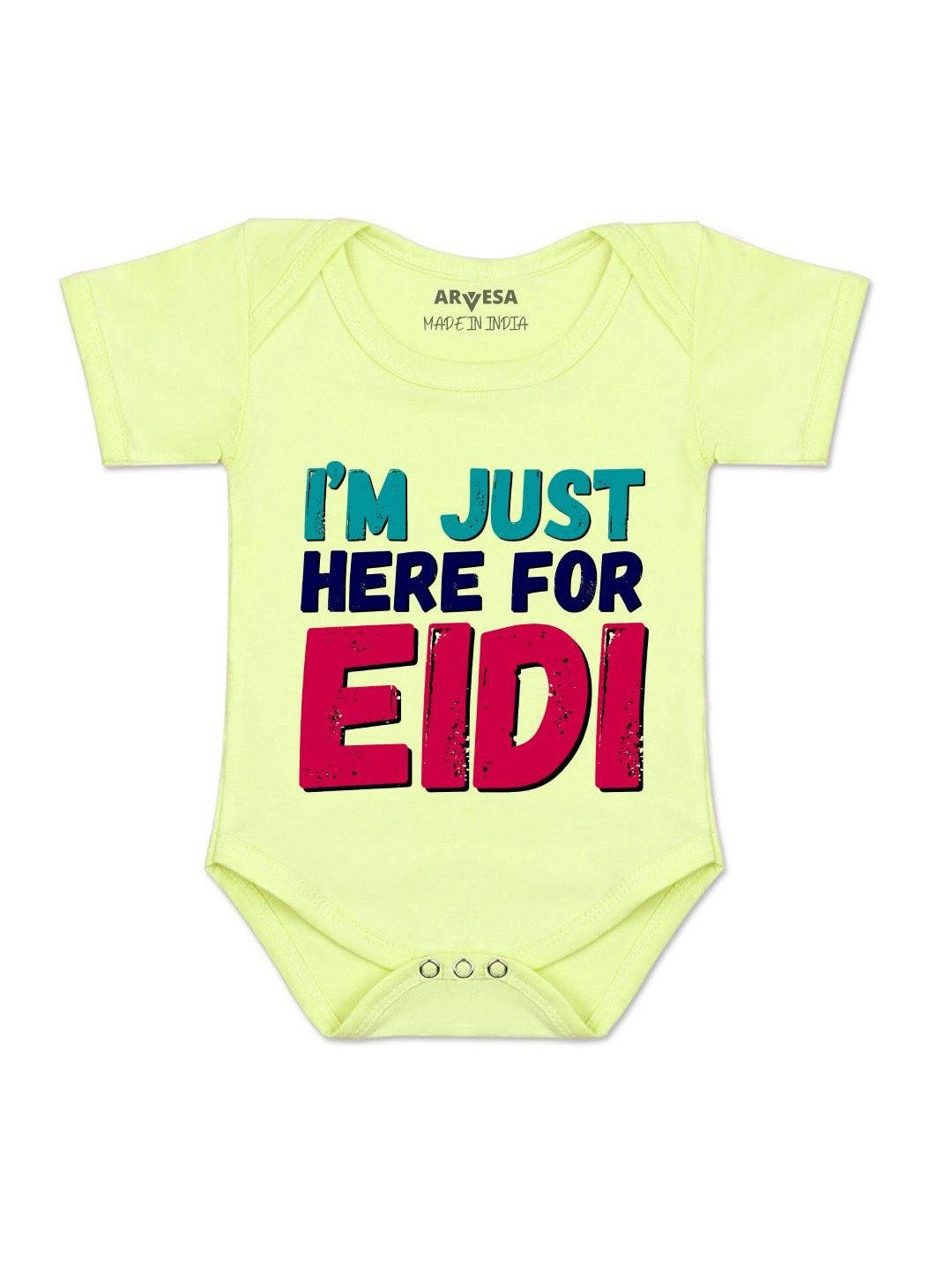 Arvesa Kids Here For Eidi Printed Envelope Neck Short Sleeves Bodysuit