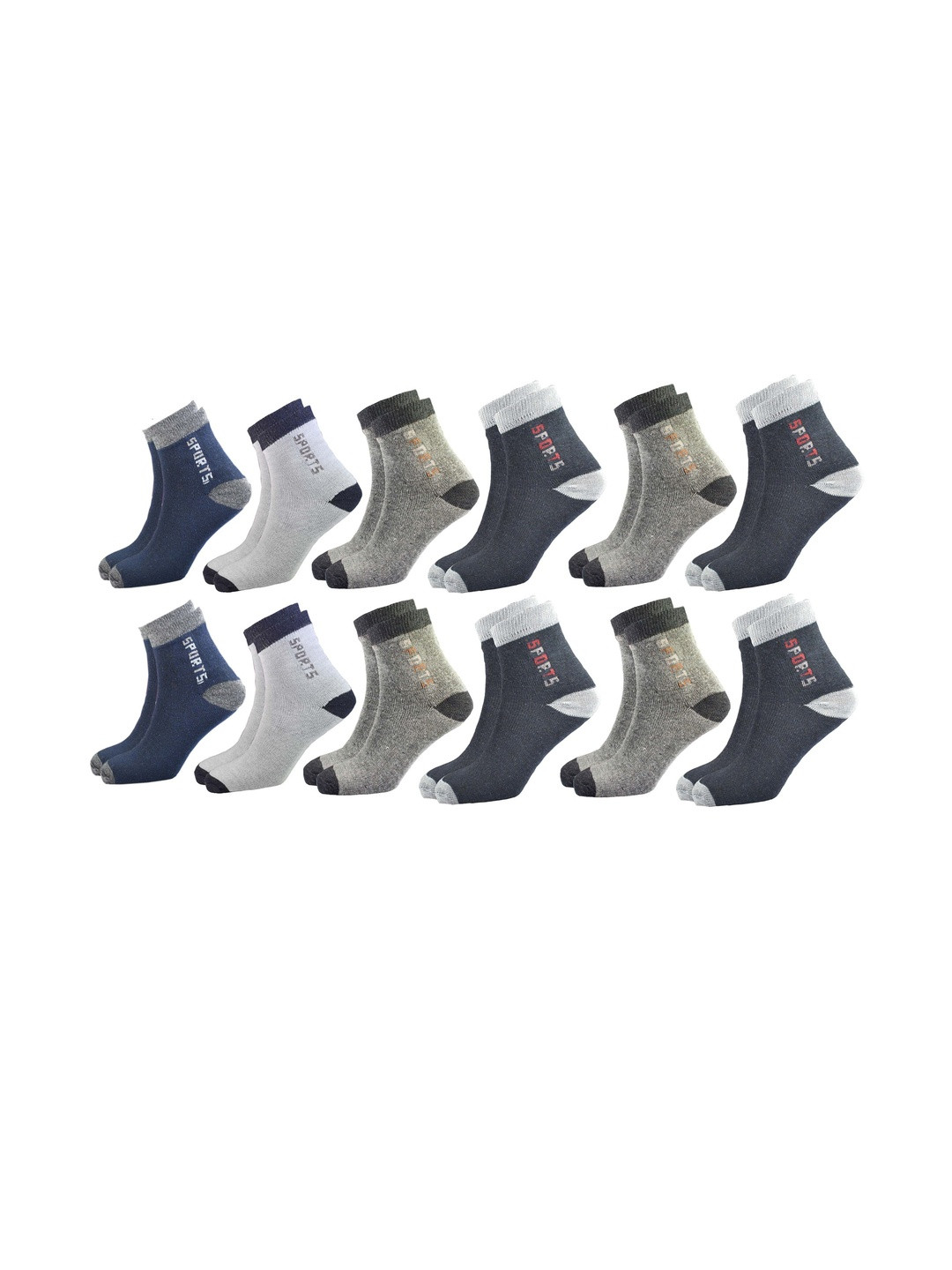 Men Men Pack Of 12 Woven Ankle Length Socks
