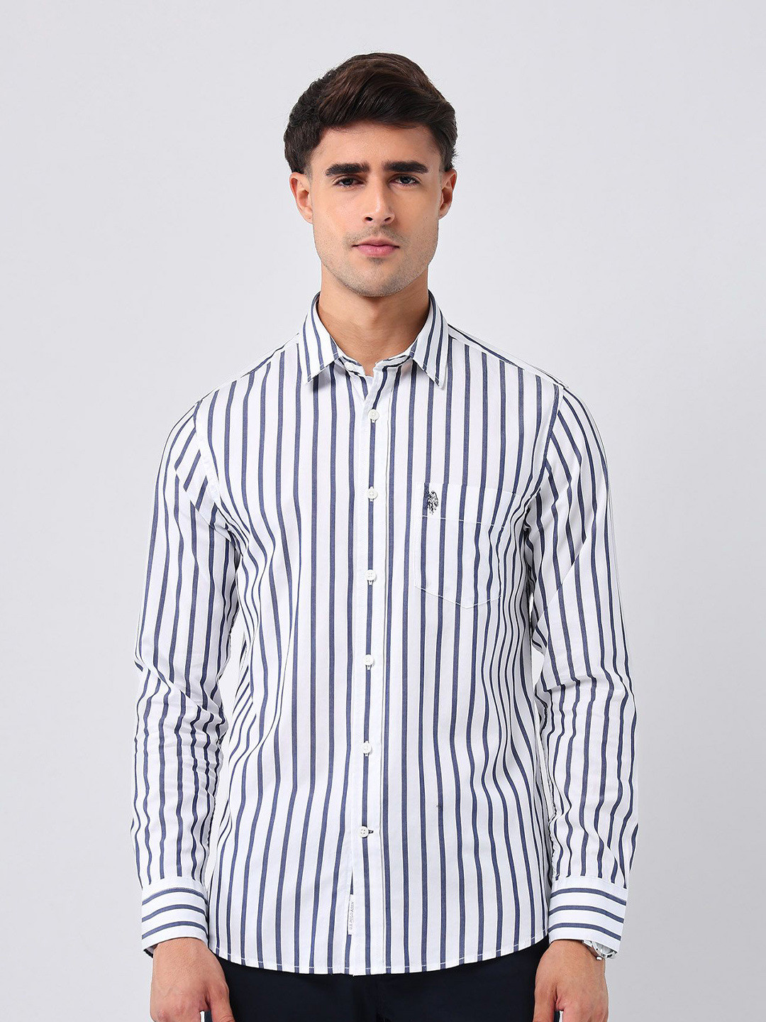 U.S. Polo Assn. 135Th Tailored Fit Striped Pure Cotton Casual Shirt