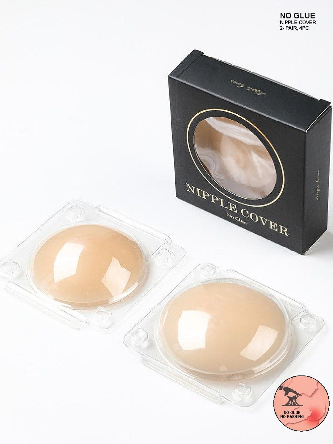 TOMKOT 2 Pairs No Glue Seamless Reusable Nipple Covers