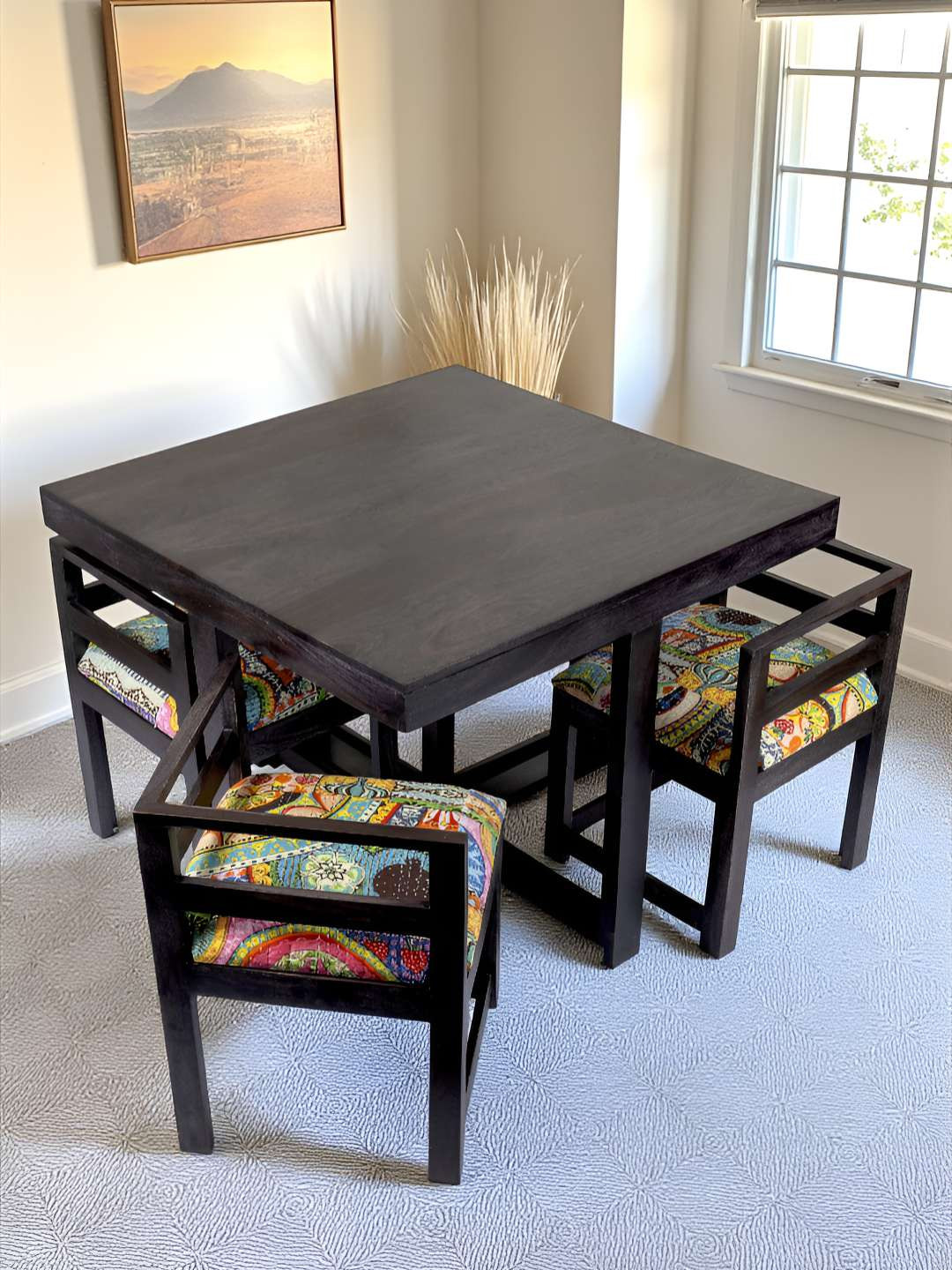 Ikiriya 4 Pieces Brown Wooden Dining Chairs