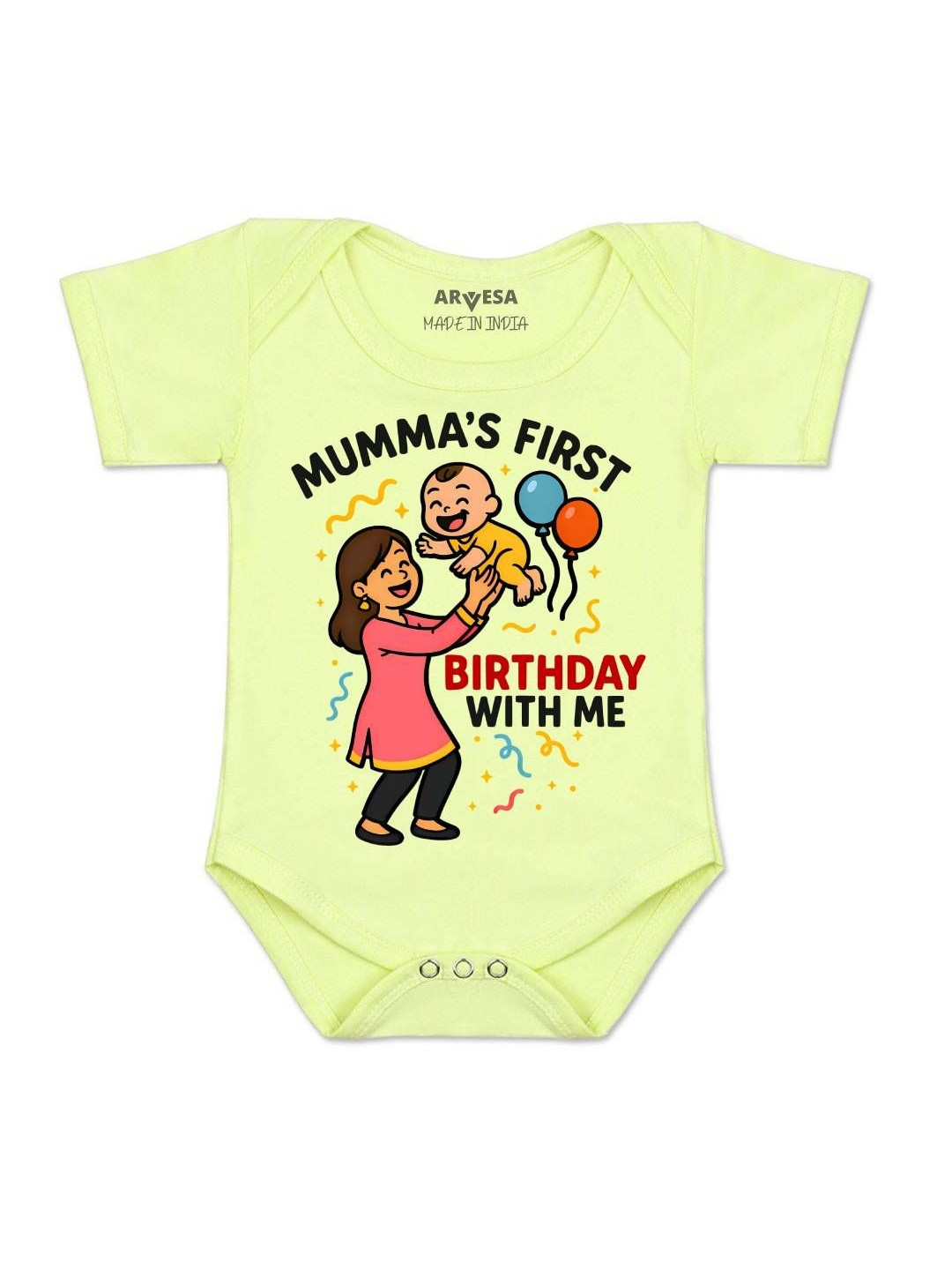 Mumma First Birthday With Me Printed Romper